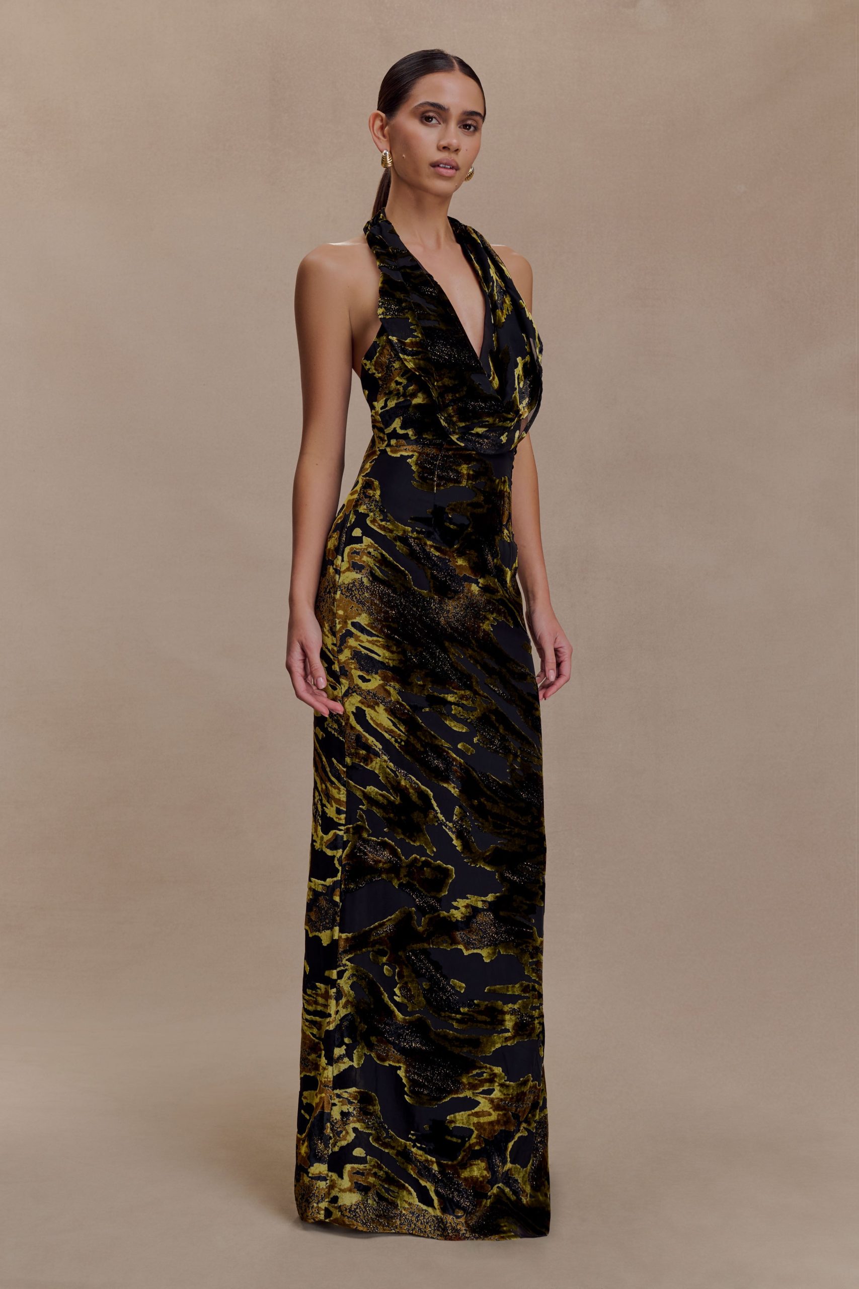 Talila Cowl Front Maxi Dress - Velvet Burnout - Image 4