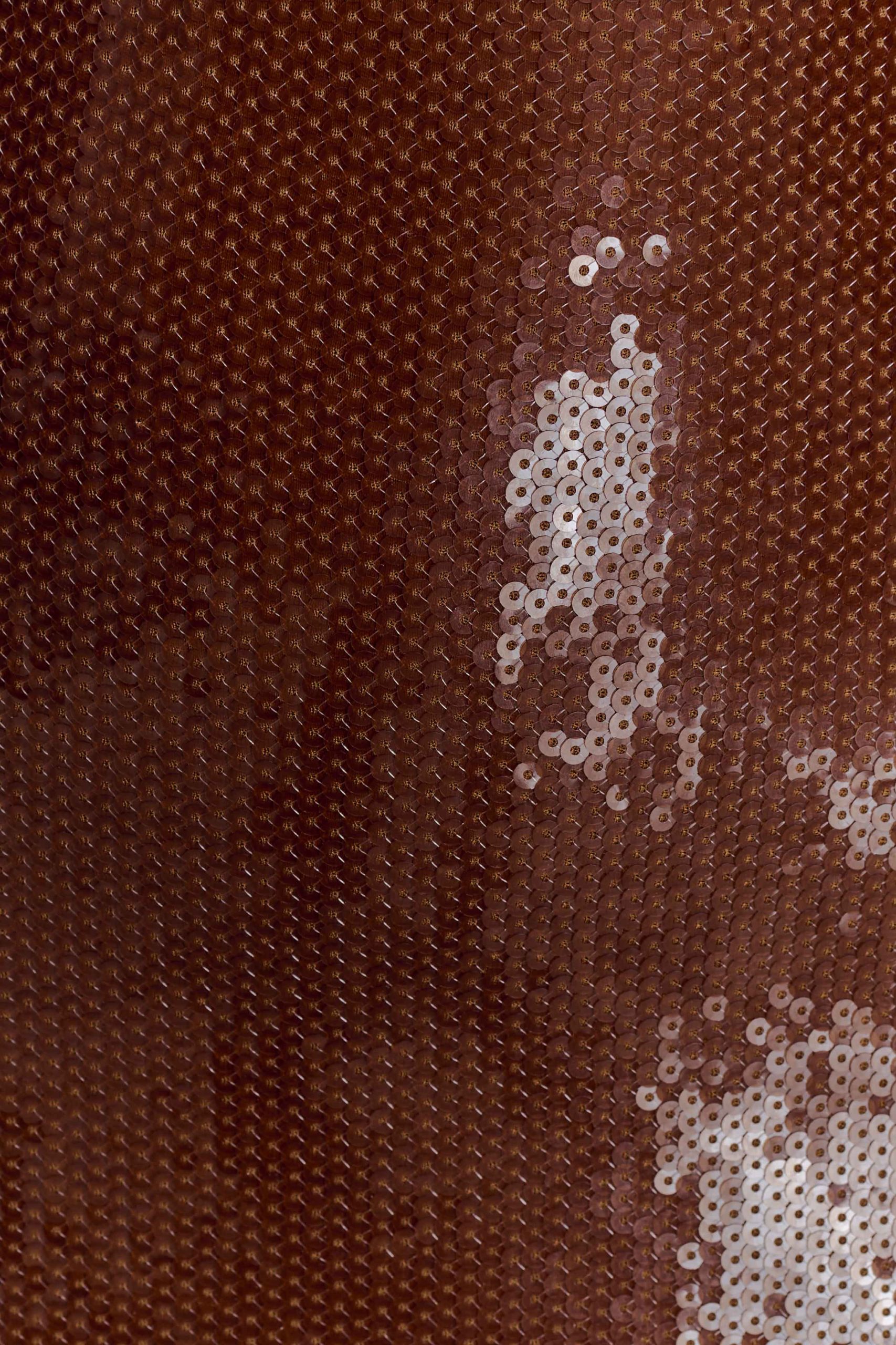 Veronica Sequin Midi Dress - Chocolate - Image 6