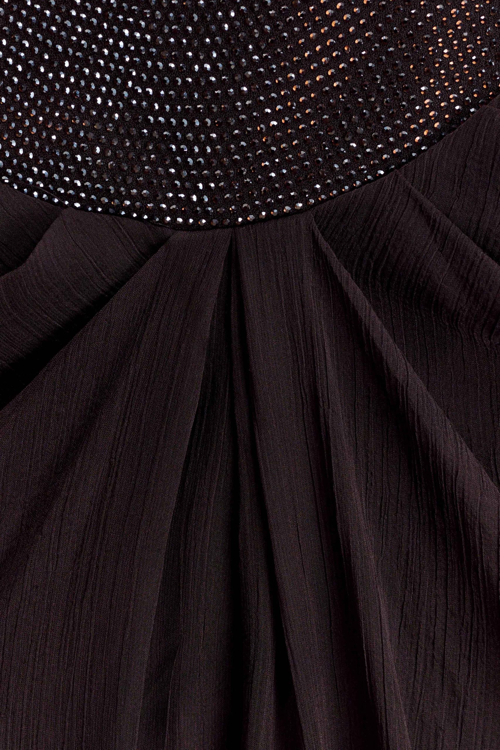 Siren Satin And Diamante Maxi Skirt - Dark Chocolate - Image 9