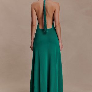 Meg Halter Tassel Maxi Dress - Emerald