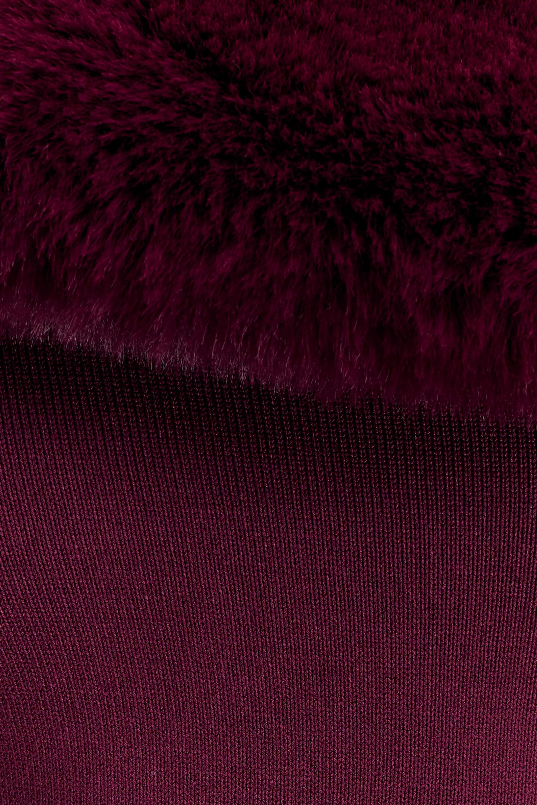 Karleigh Faux Fur Knit Maxi Dress - Plum - Image 7