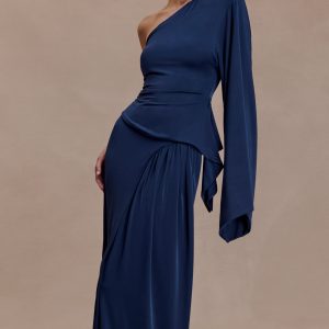 Vivica Slinky One Shoulder Top - Midnight Navy