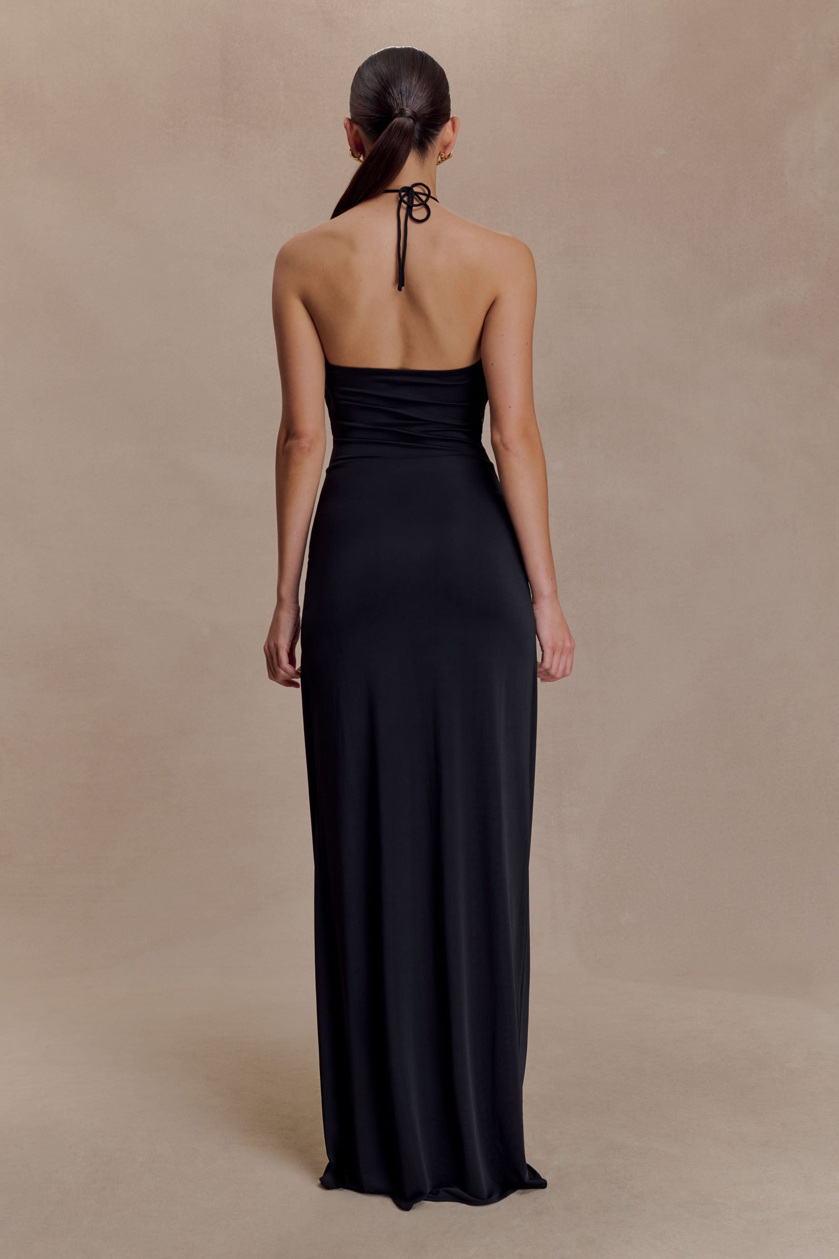 Quincy Halter Maxi Dress With Hardware - Black - Image 2