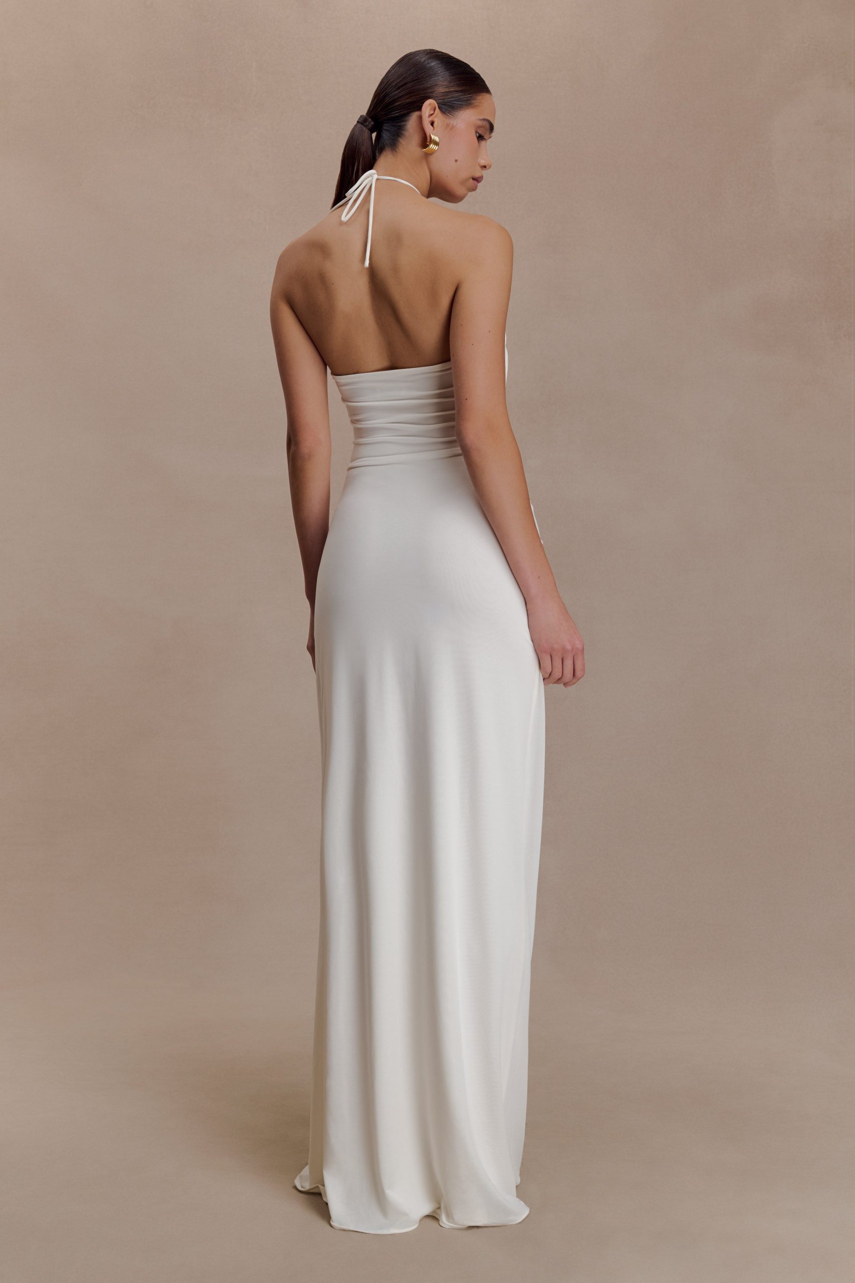 Quincy Halter Maxi Dress With Hardware - Ivory - Image 3