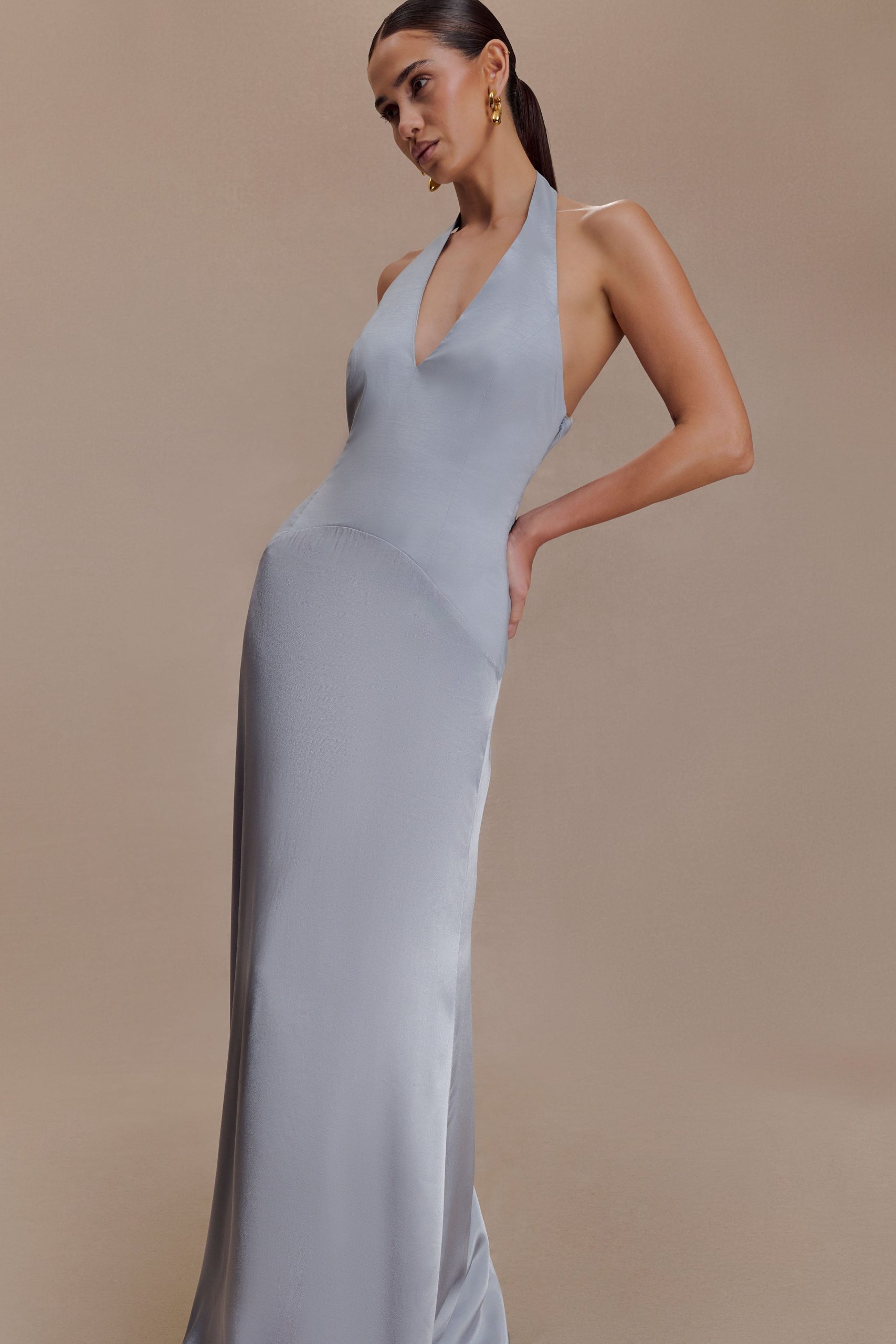 Maura Taffeta And Satin Maxi Dress - Cornflower Blue - Image 5