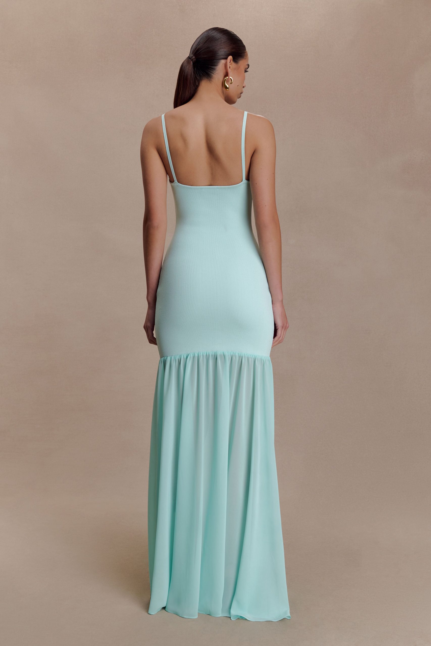 Deanne Bandage And Chiffon Knit Maxi Dress - Blue - Image 2