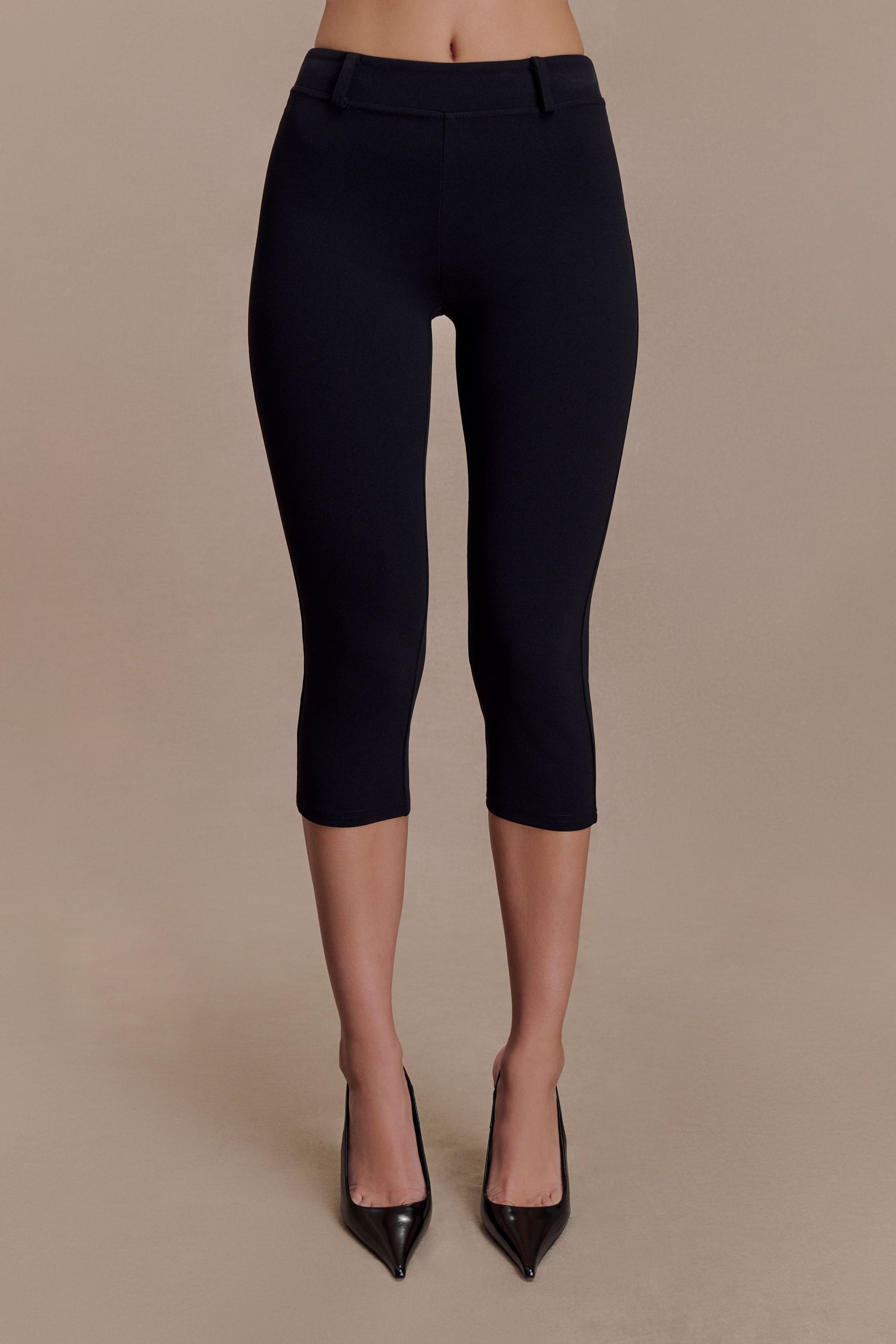 Blanca Stretch Crepe Capri Pants - Black - Image 6
