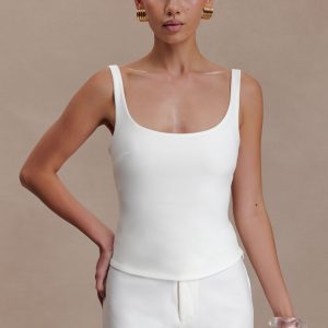 Blanca Stretch Crepe Cami Top - White