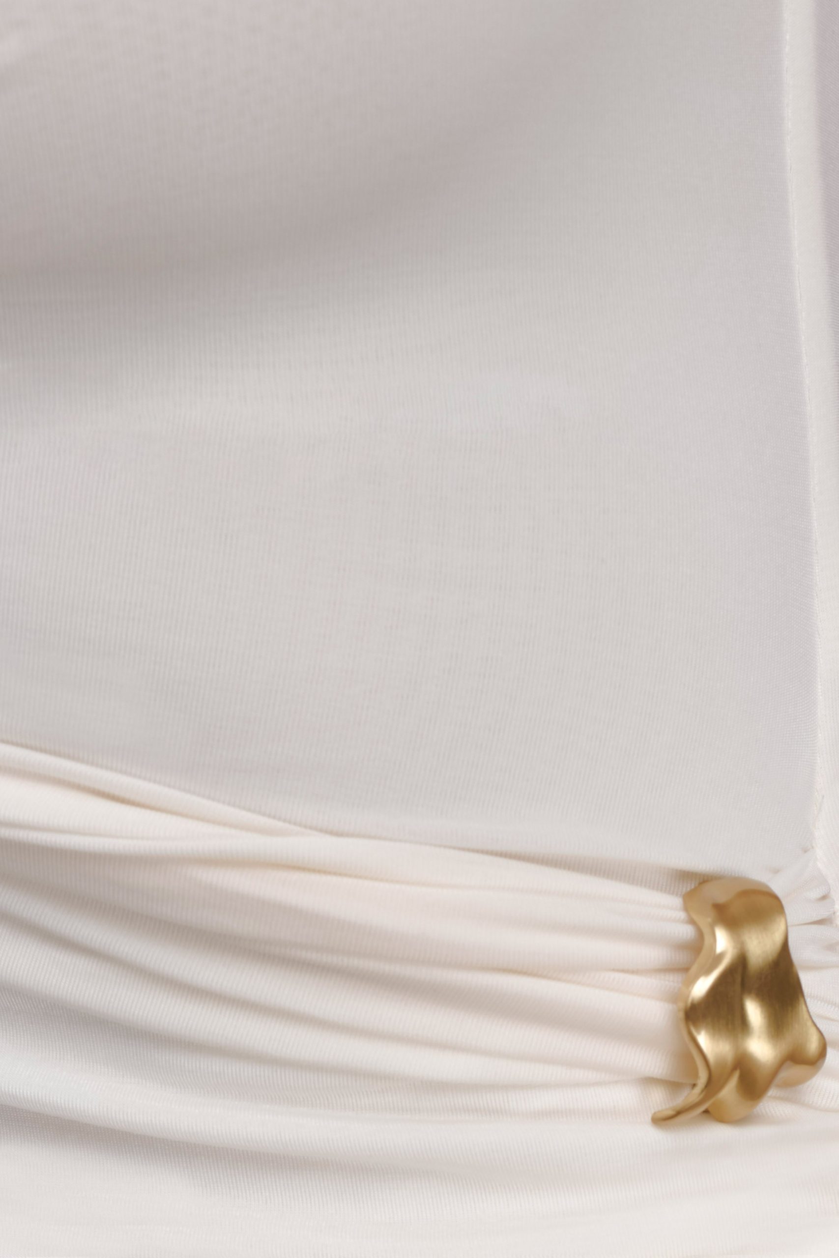 Amia Slinky Sleeveless Top With Hardware - Ivory - Image 7