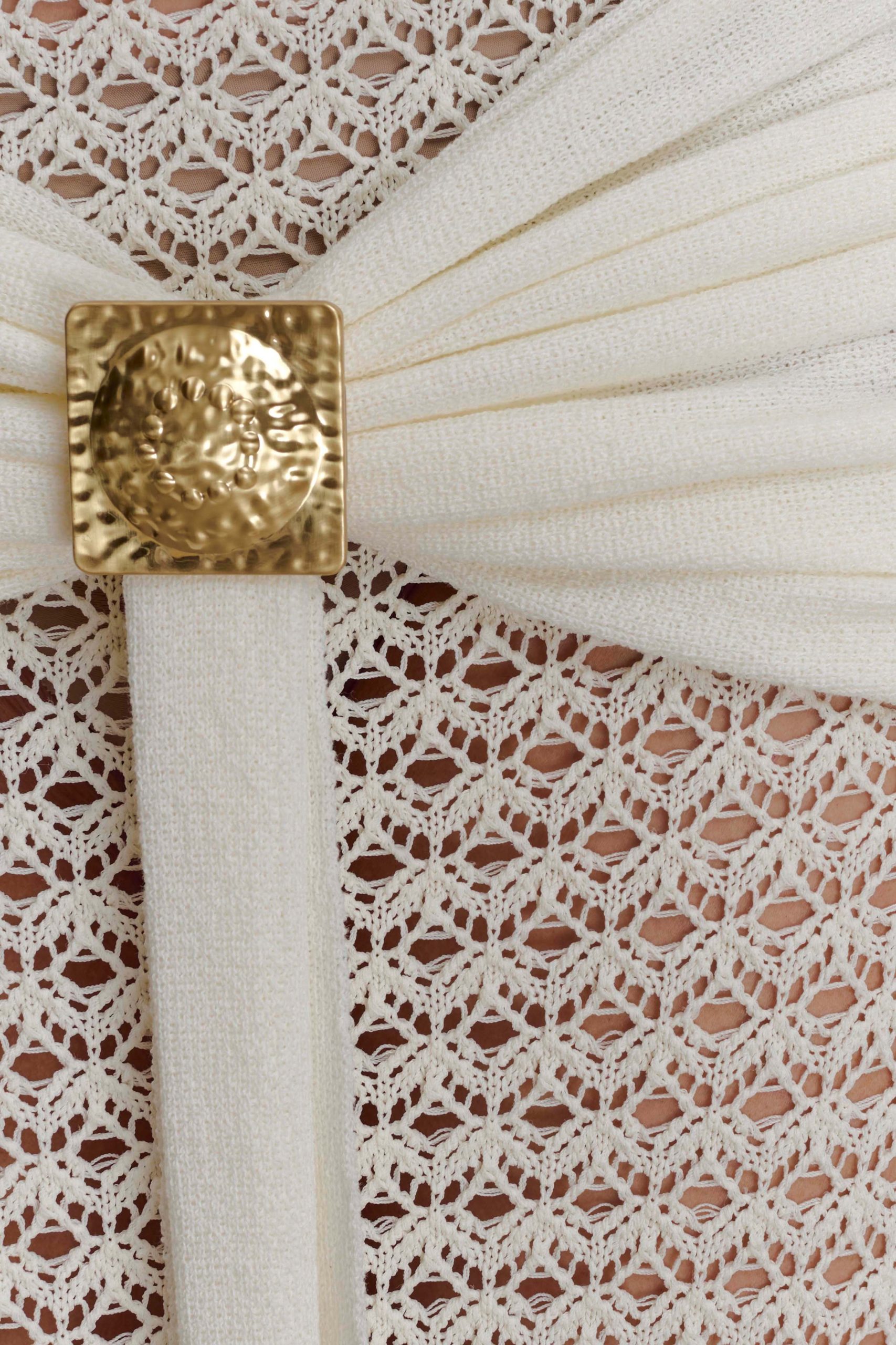 Mania Crochet Maxi Skirt With Hardware - Ivory - Image 6