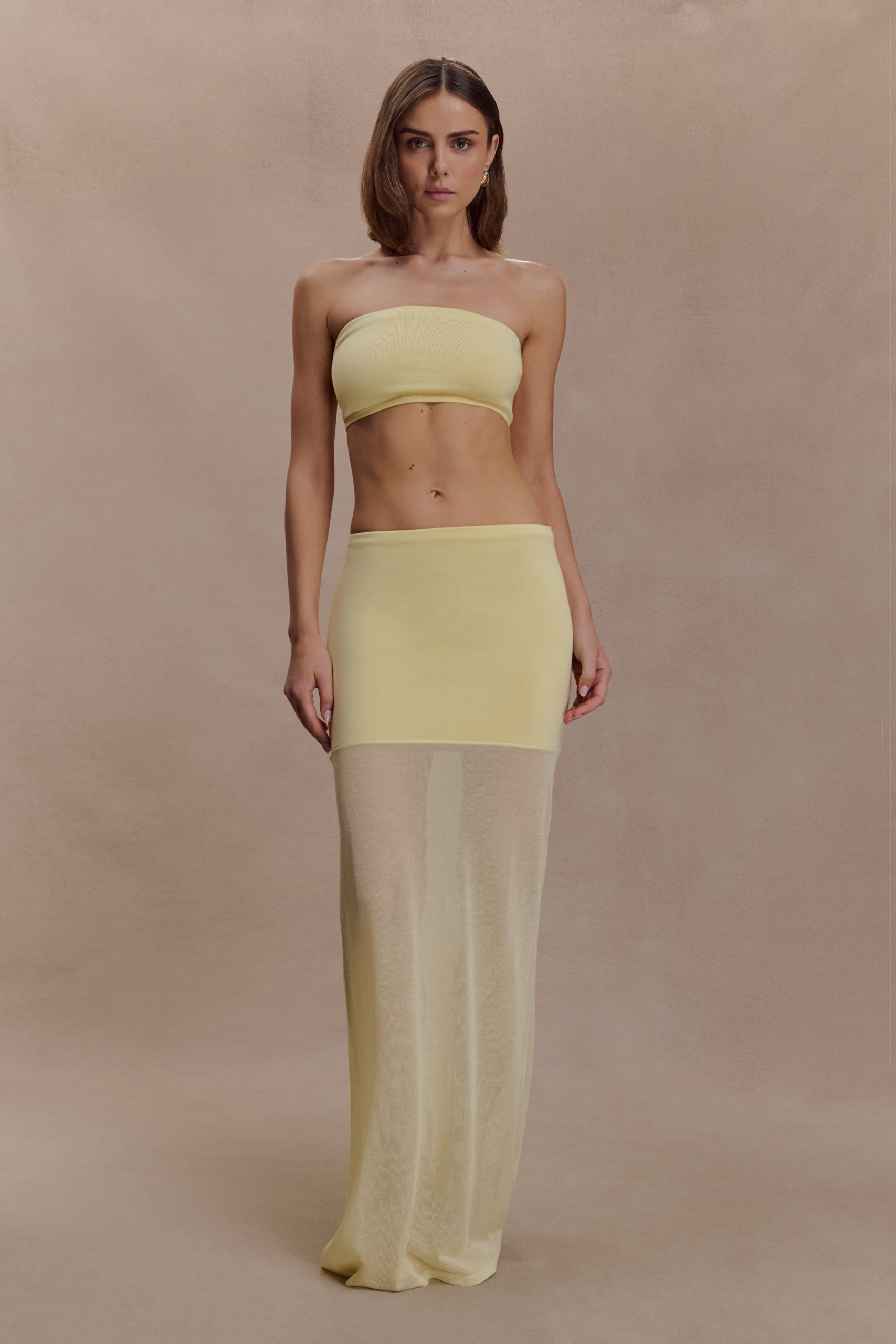 Tanyel Knit Bandeau Top - Lemon - Image 6