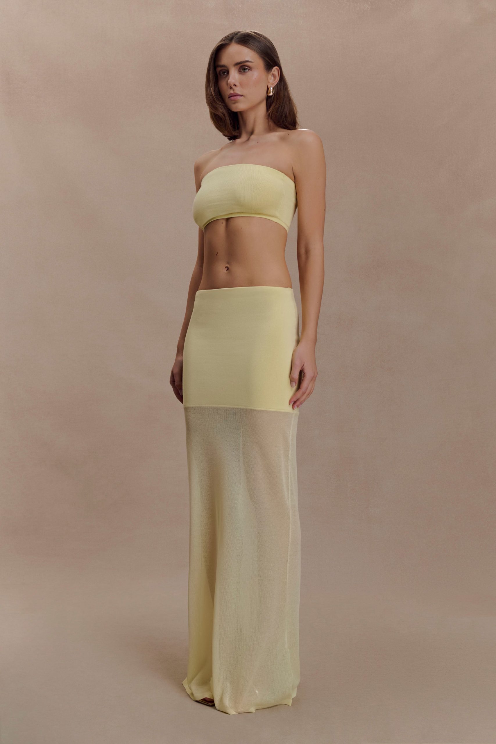 Tanyel Knit Bandeau Top - Lemon - Image 4
