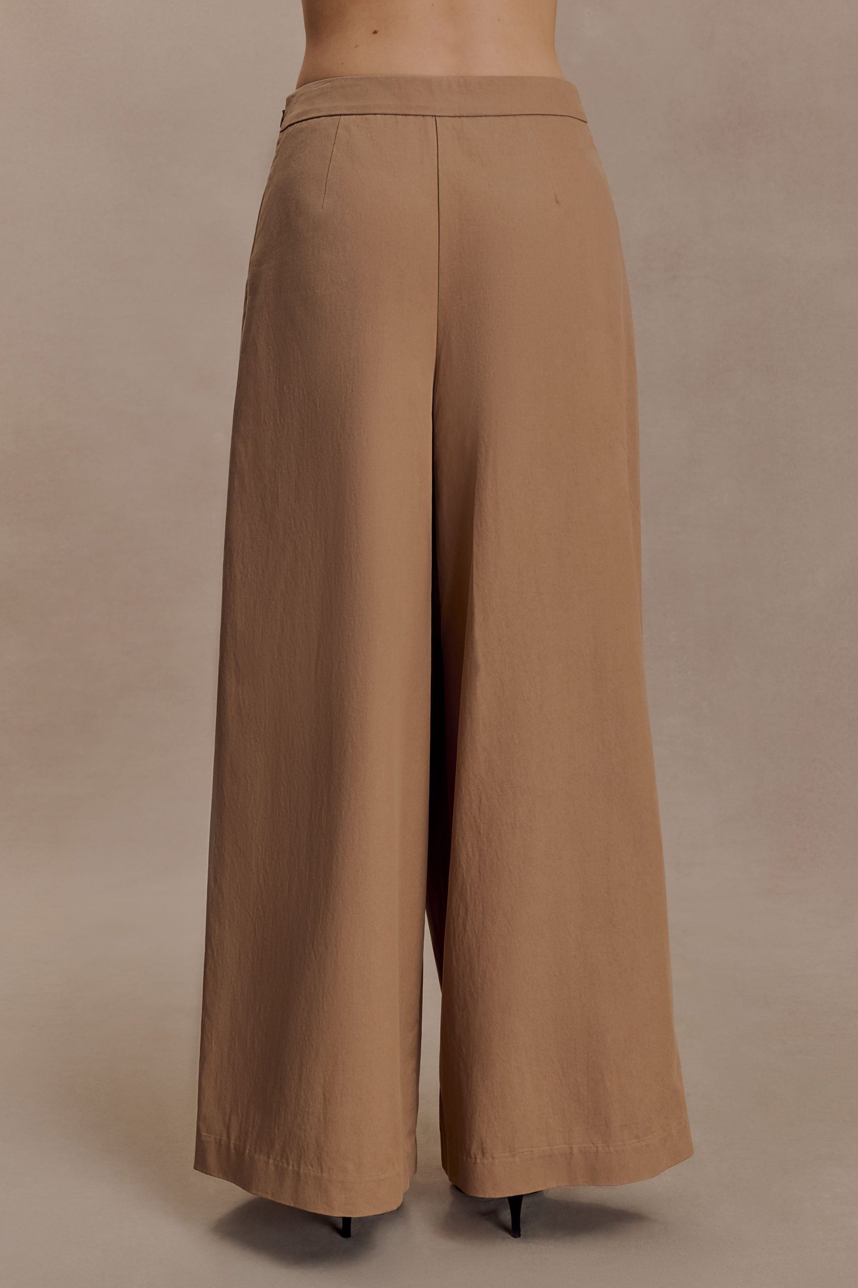 Owen Draped Wide Leg Pants - Mocha - Image 6
