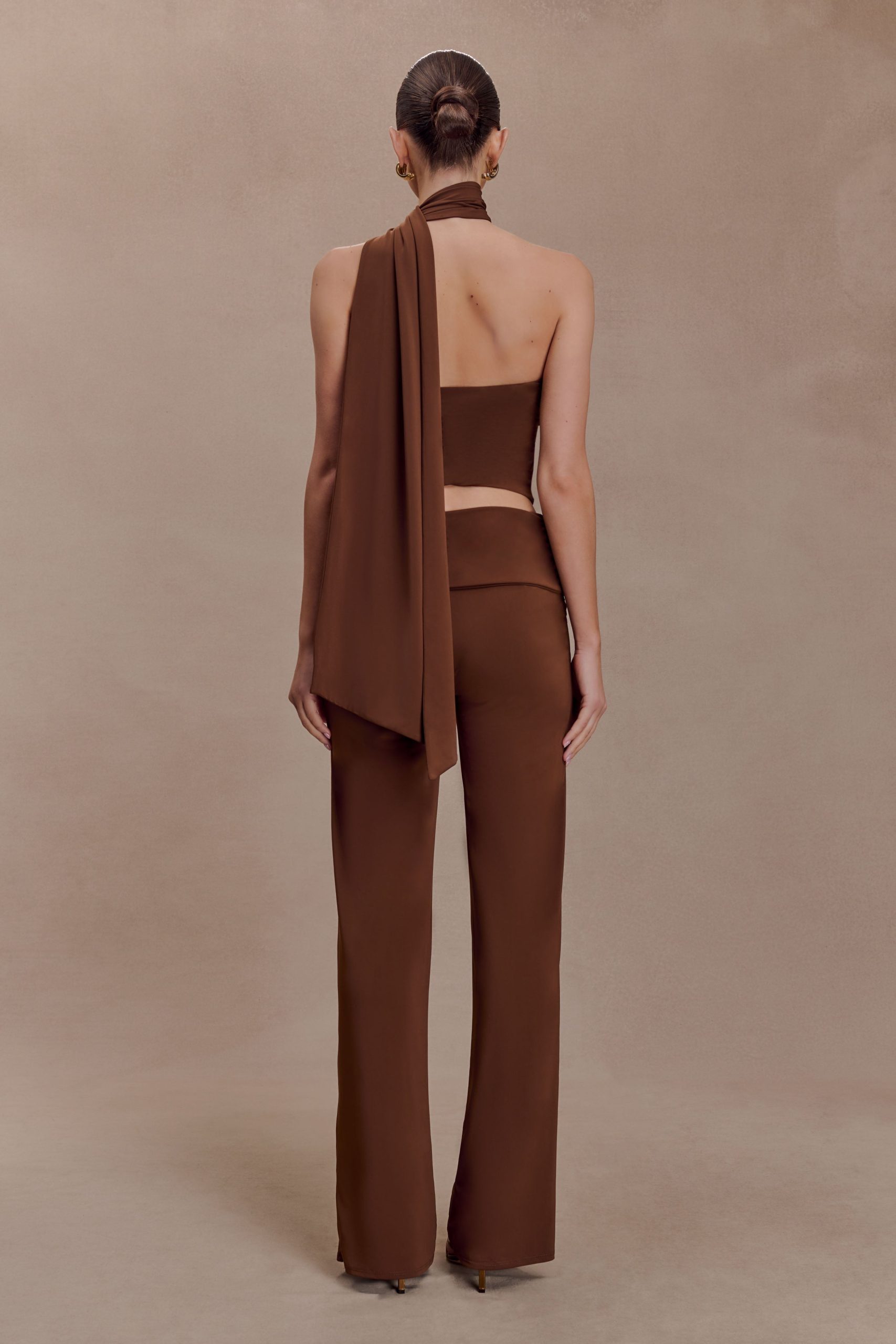 Lydia Slinky Straight Leg Pants - Chocolate - Image 2