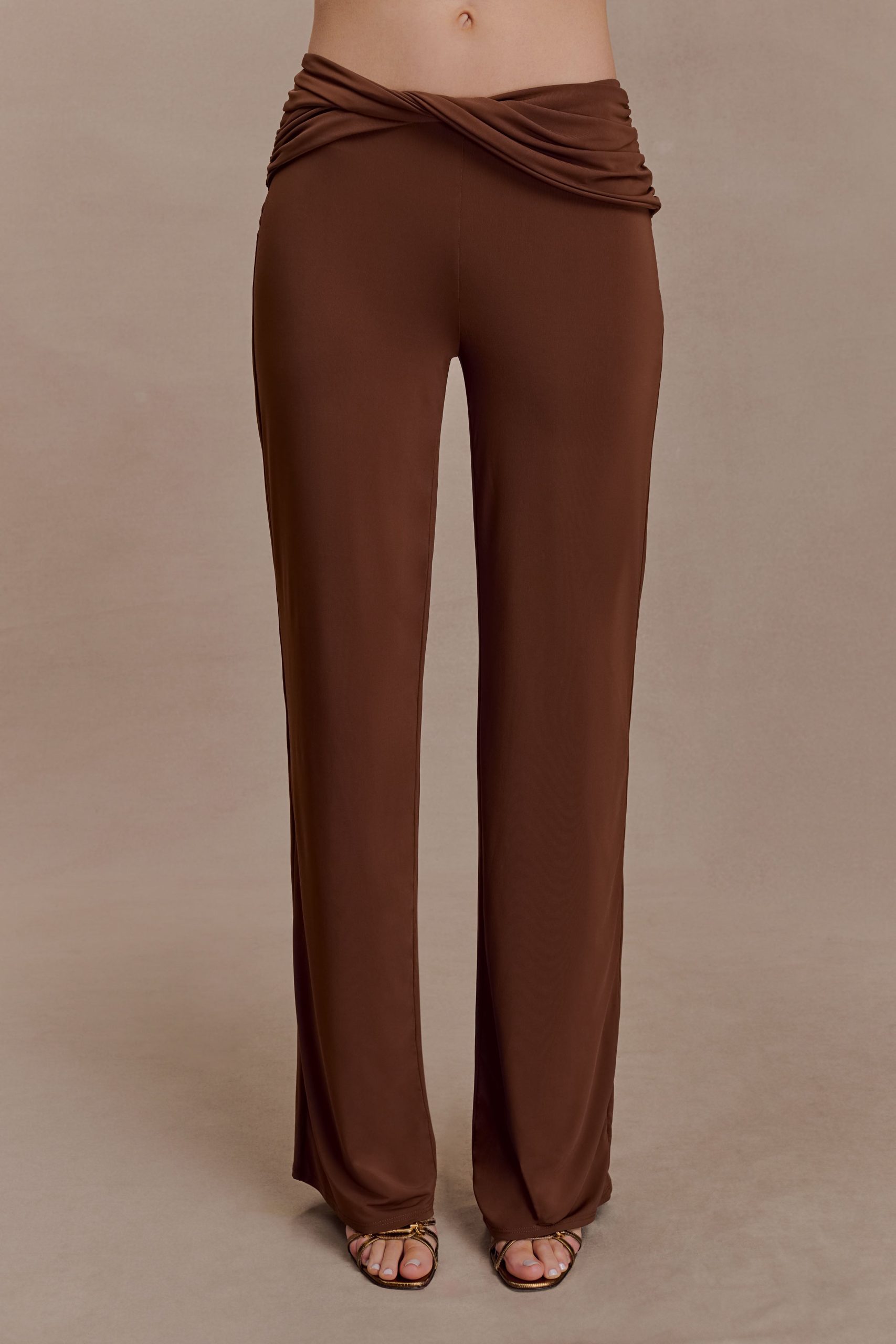 Lydia Slinky Straight Leg Pants - Chocolate - Image 7