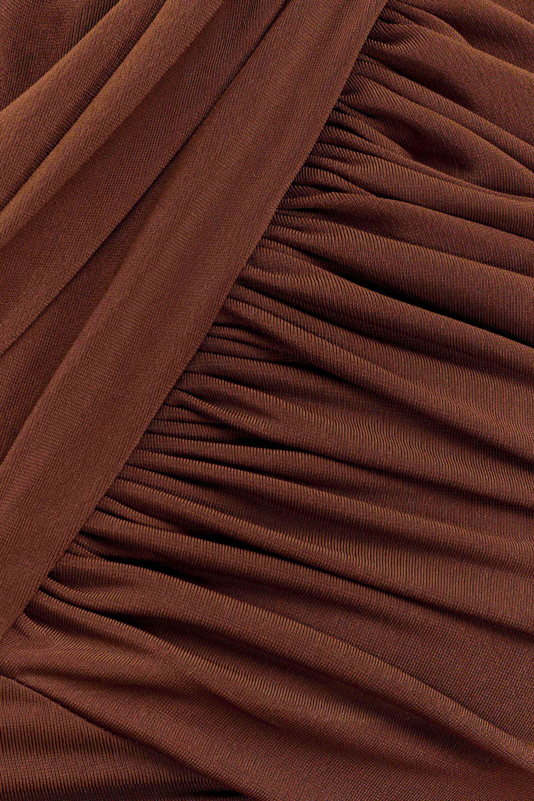 Lydia Slinky Asymmetrical Halter Top - Chocolate - Image 6
