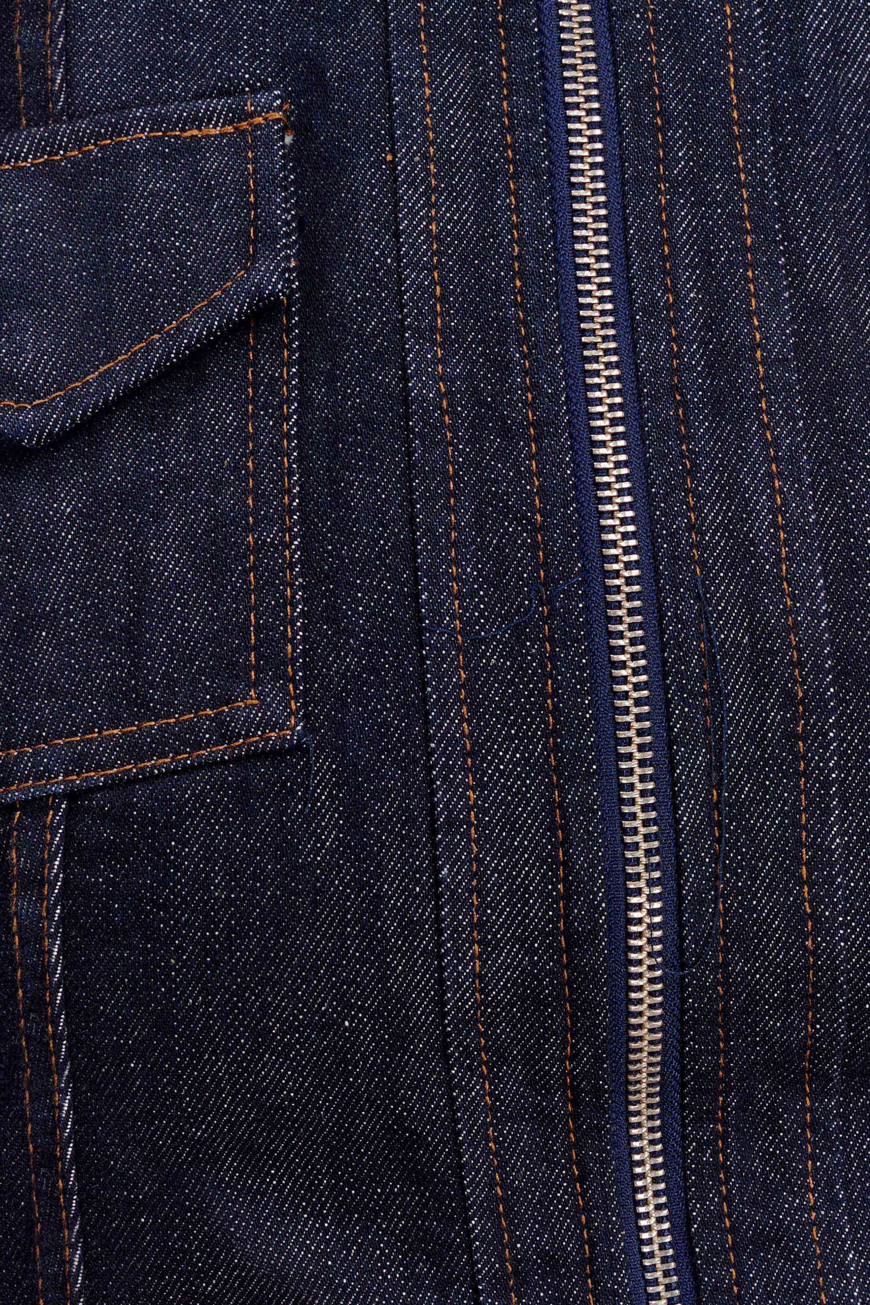 Cierra Cinched Jacket Top - Washed Indigo Blue - Image 6
