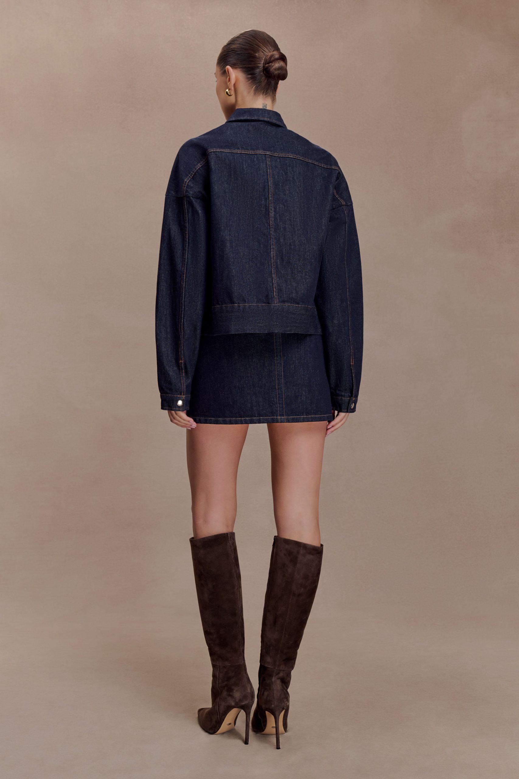Olandria Oversized Jacket Top - Washed Indigo Blue - Image 5