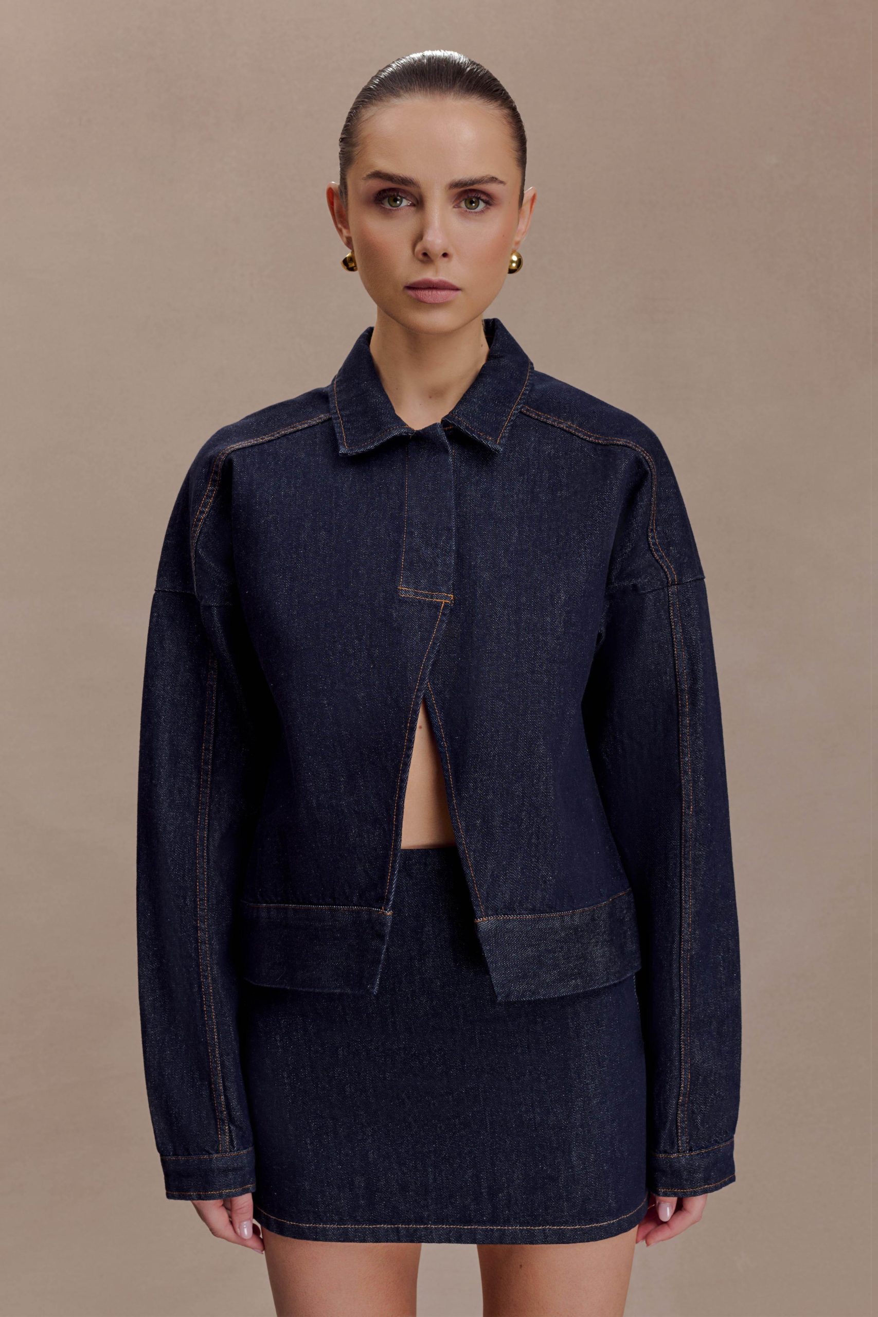 Ellie Denim Mini Skirt - Washed Indigo Blue - Image 6