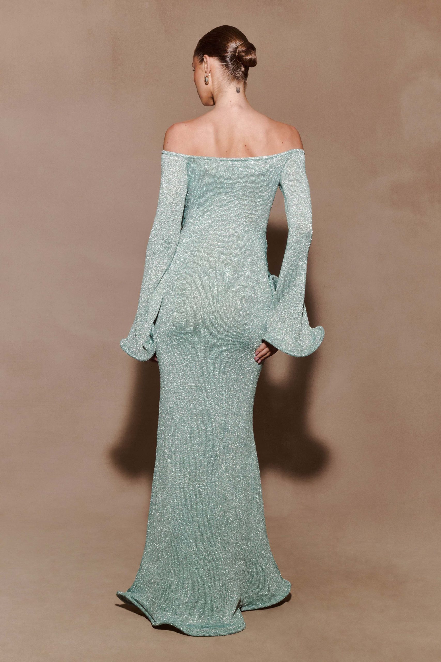 Sandrine Lurex Knit Maxi Dress - Aqua - Image 3