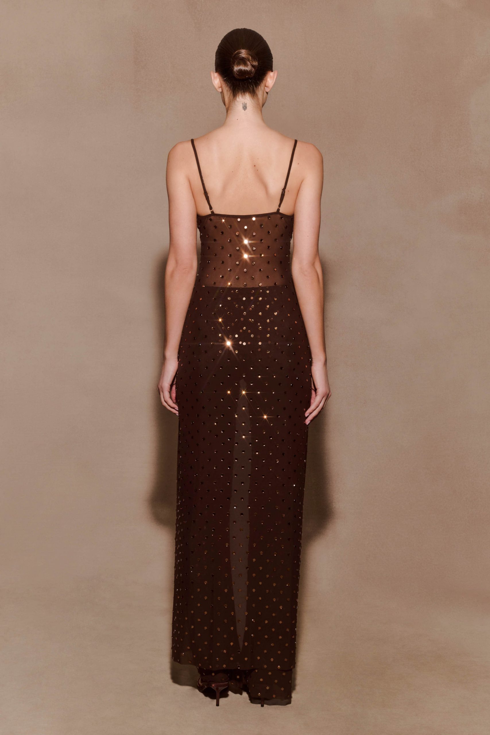 Jackie Longline Diamante Top - Chocolate - Image 7