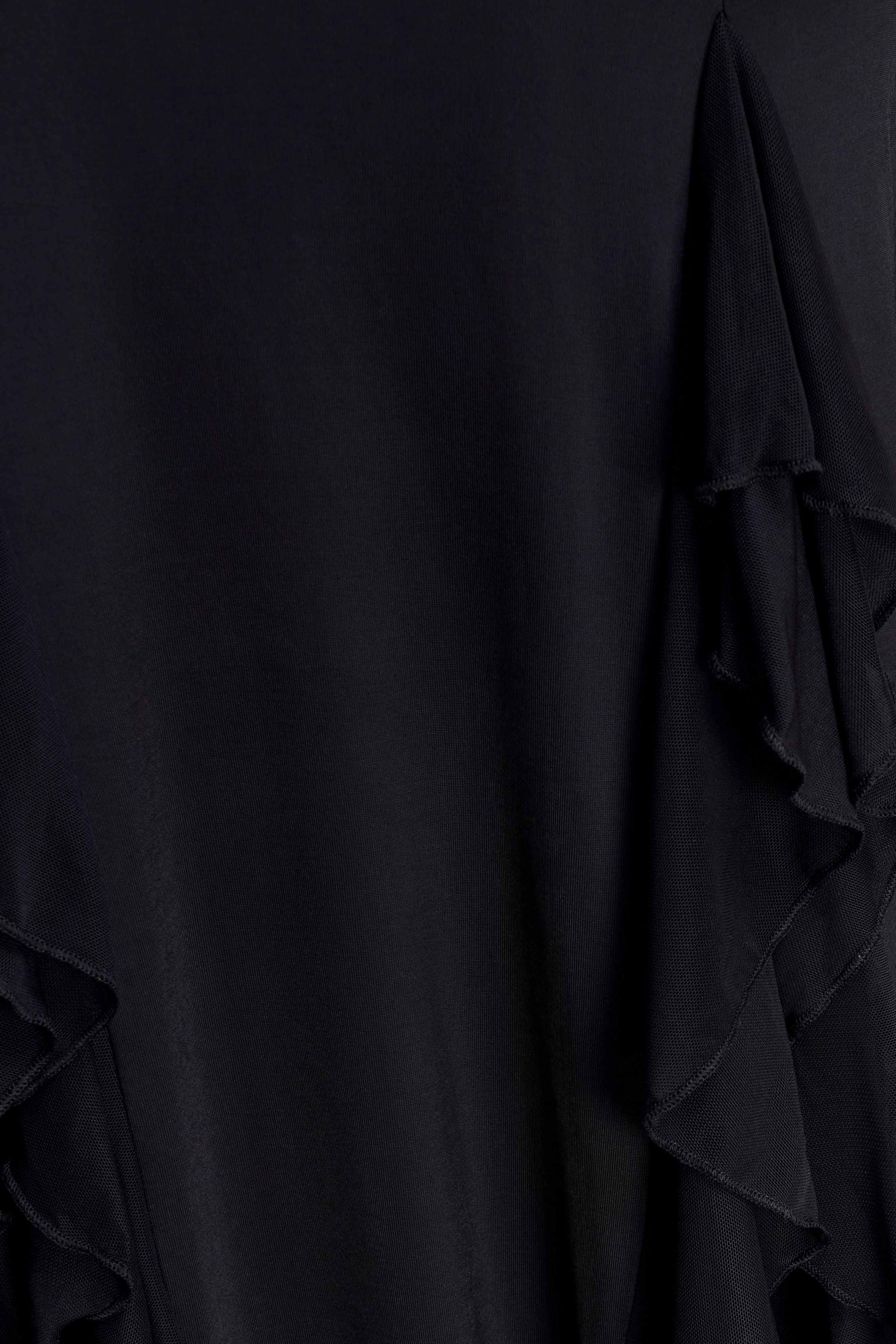 Etta Ruffle Slinky Maxi Dress - Black - Image 6