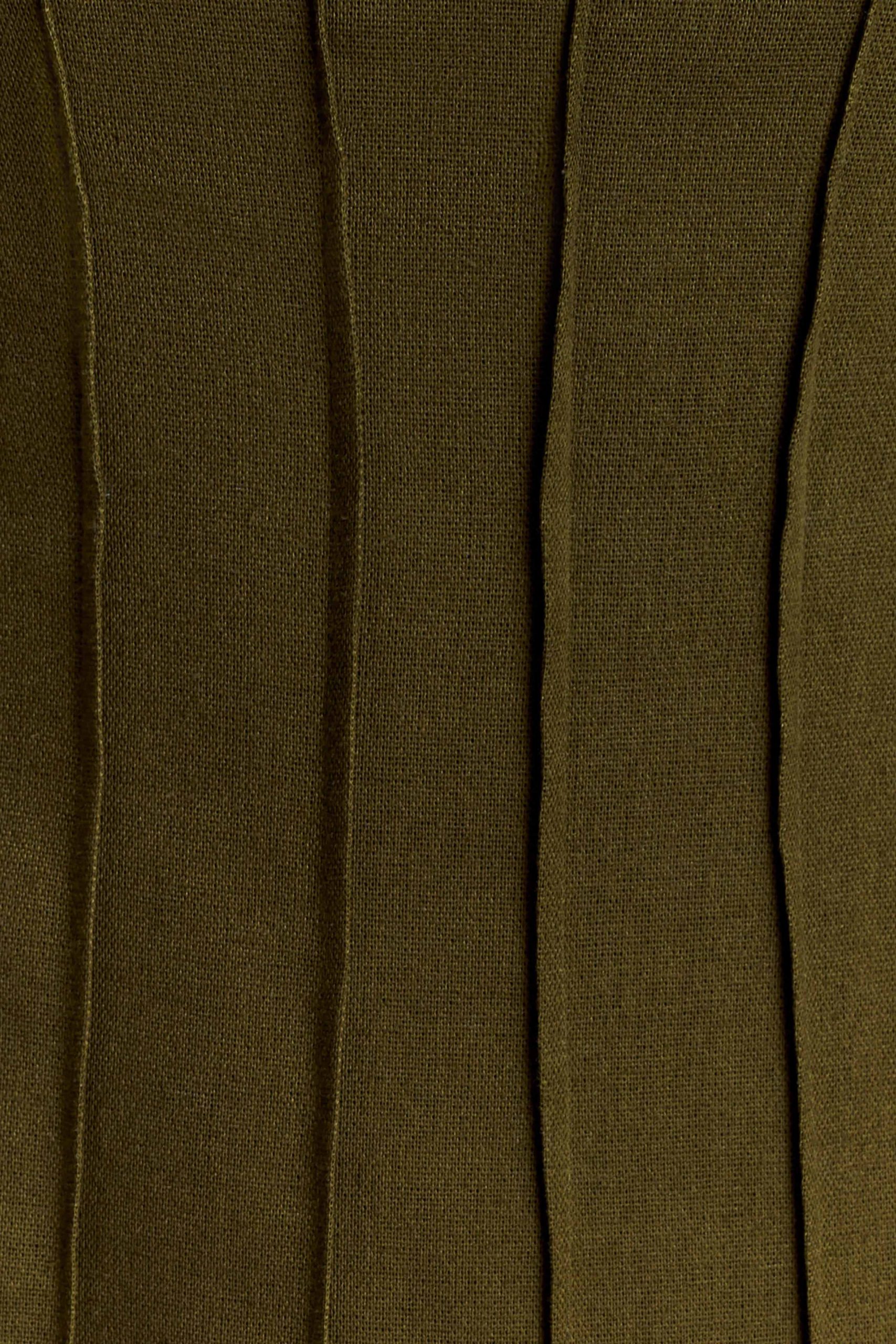 Sofie Pintuck Linen Maxi Dress - Khaki - Image 5