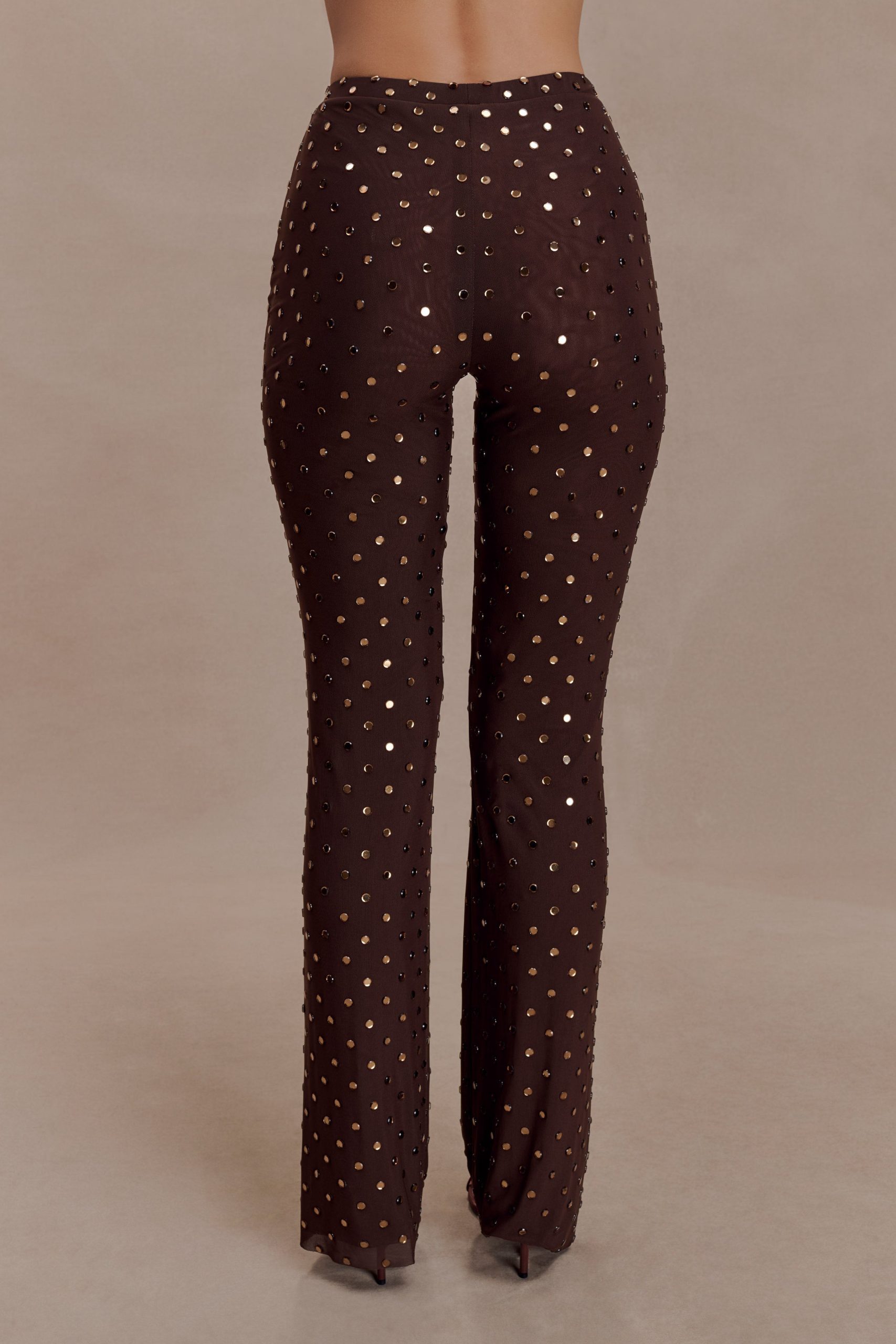 Jackie Diamante Straight Leg Pants - Chocolate - Image 2