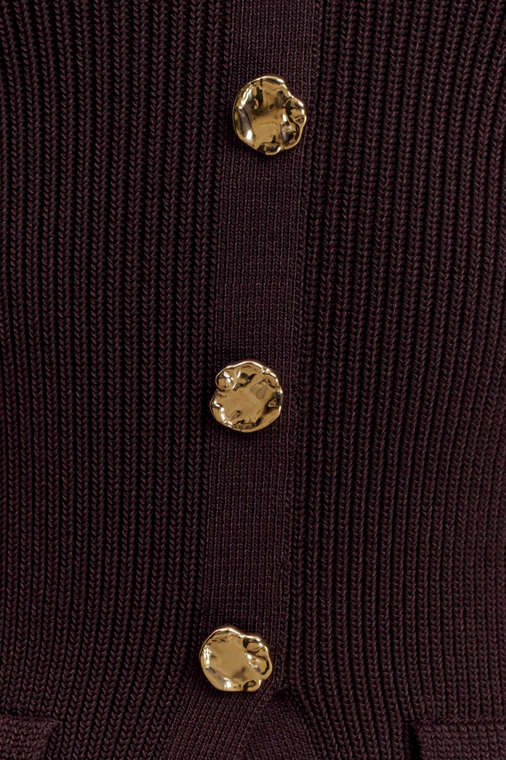 Suzie Ribbed Long Sleeve Longline Top - Chocolate - Image 7