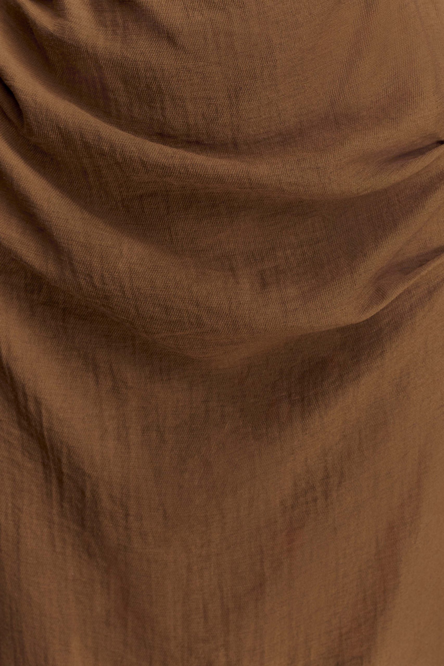 Cecilie Cut Out Shirt Midi Dress - Dark Chocolate - Image 7