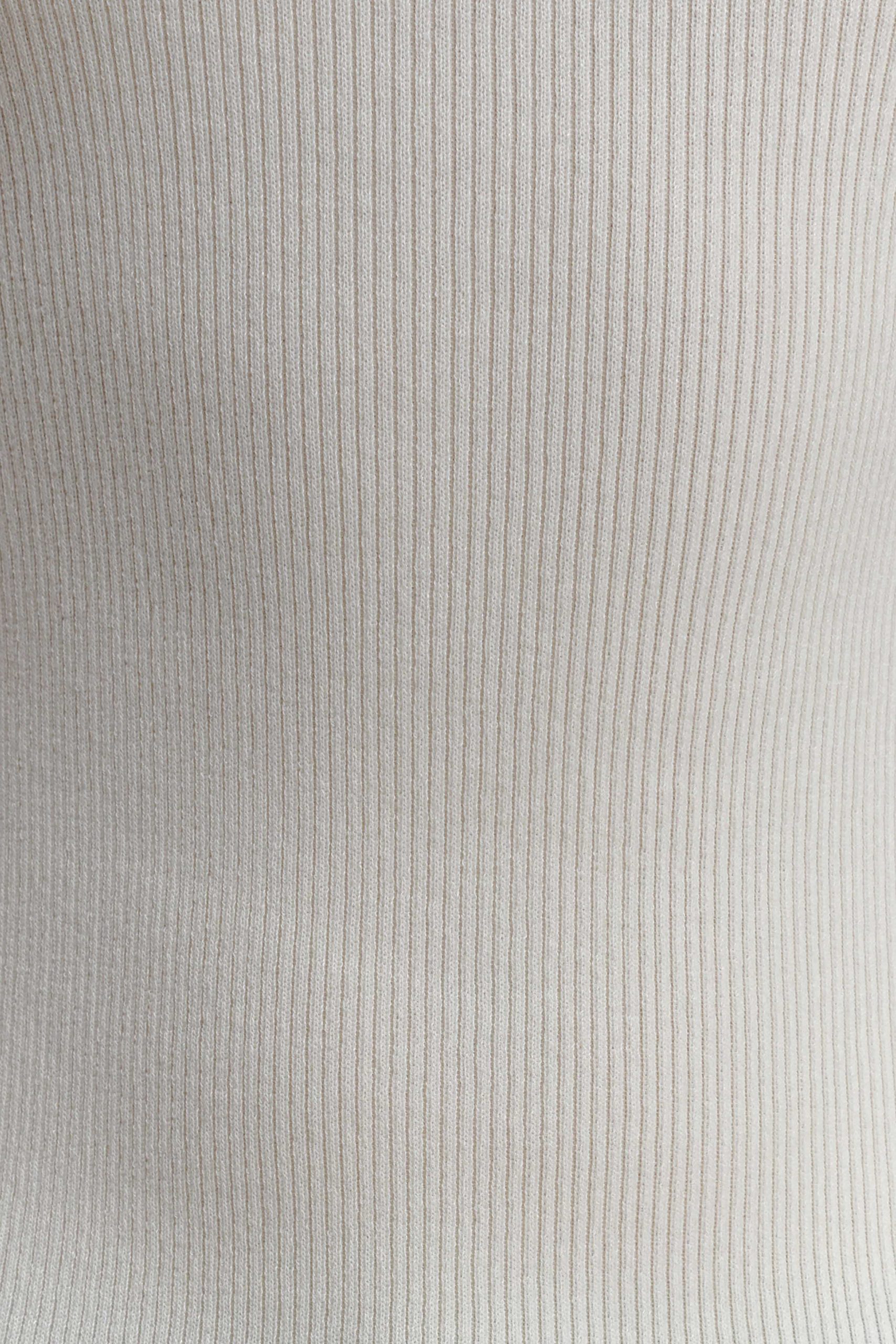 Diya Ribbed Sleeveless Top With Wire Hem - Ivory - Image 6