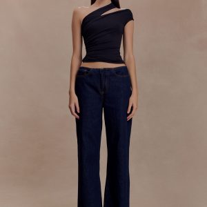 Anna One Shoulder Modal Top - Black