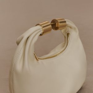 Bristol Mini Croissant Leather Bag - Ivory