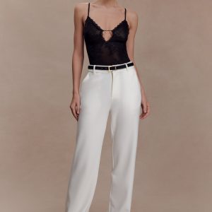 Maude Crepe Straight Leg Pants - Ivory