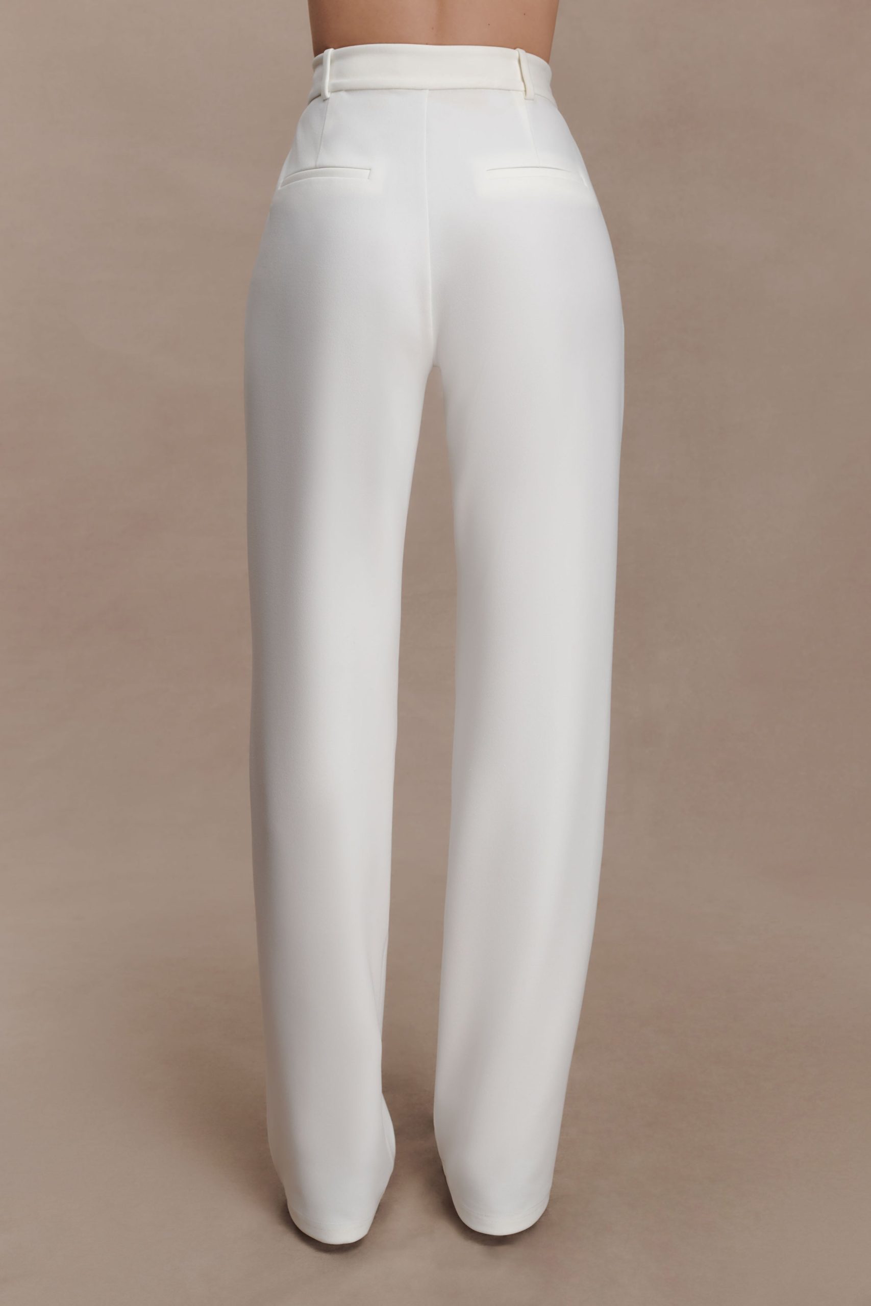 Maude Crepe Straight Leg Pants - Ivory - Image 5