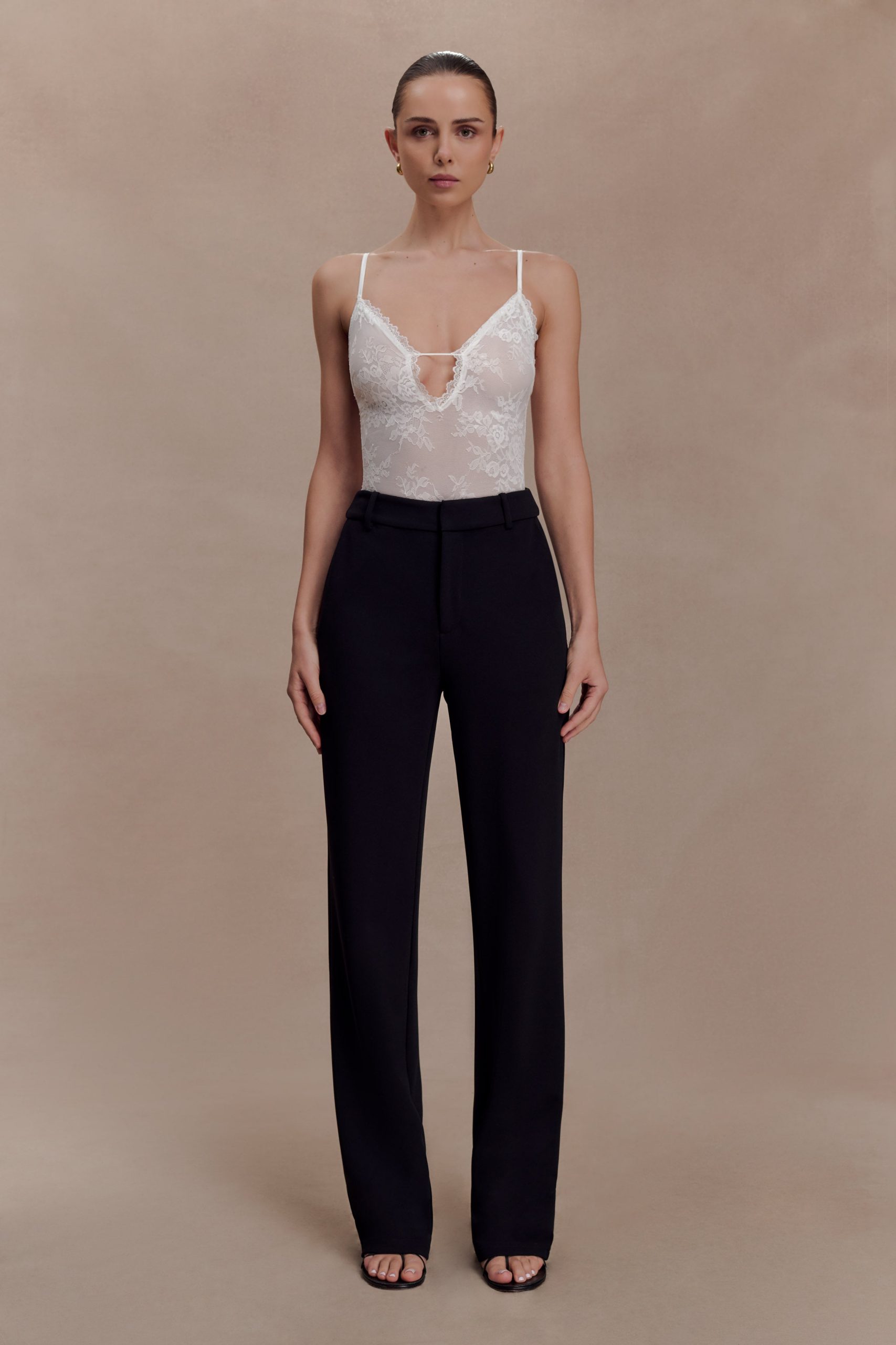 Maude Crepe Straight Leg Pants - Black