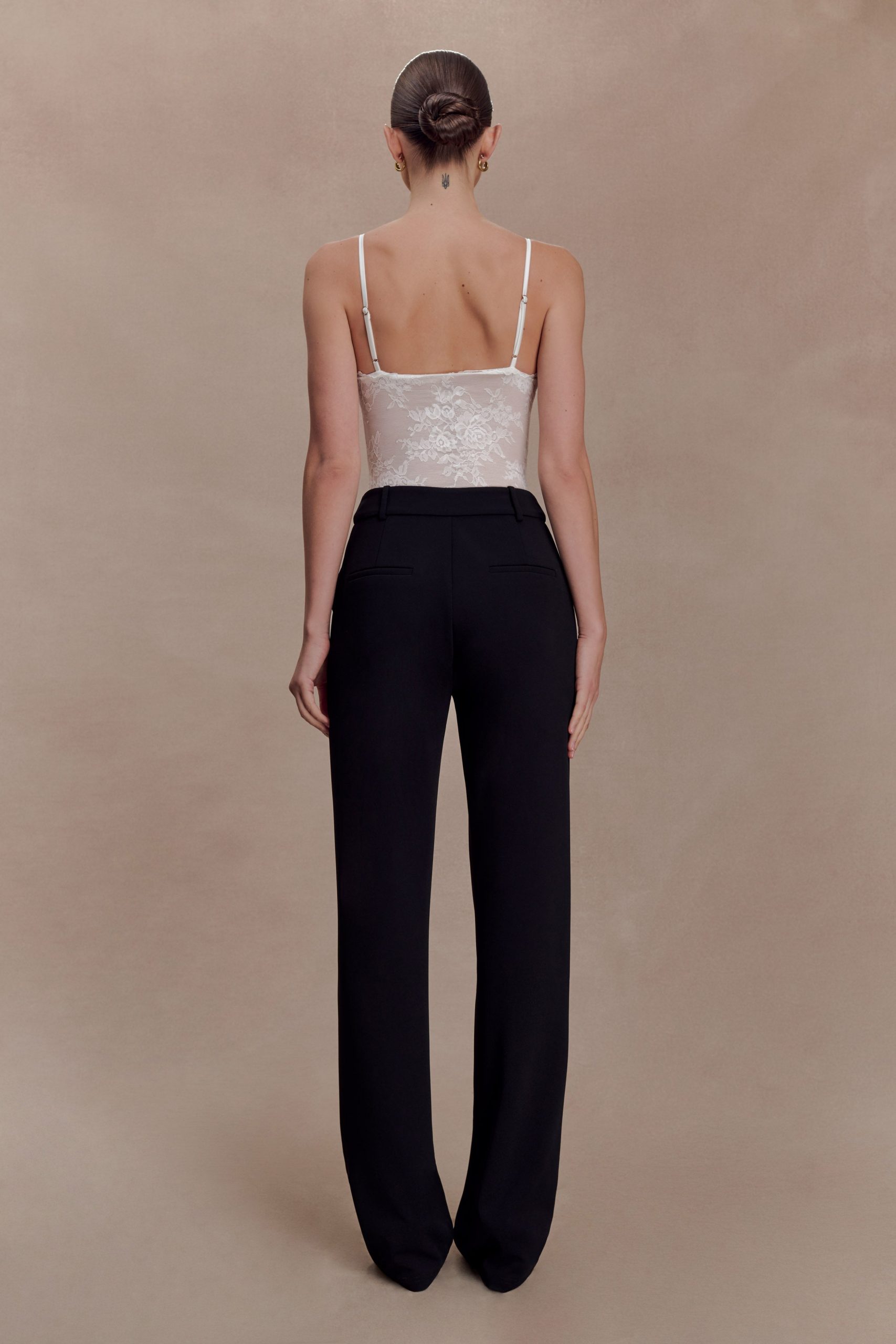 Maude Crepe Straight Leg Pants - Black - Image 2