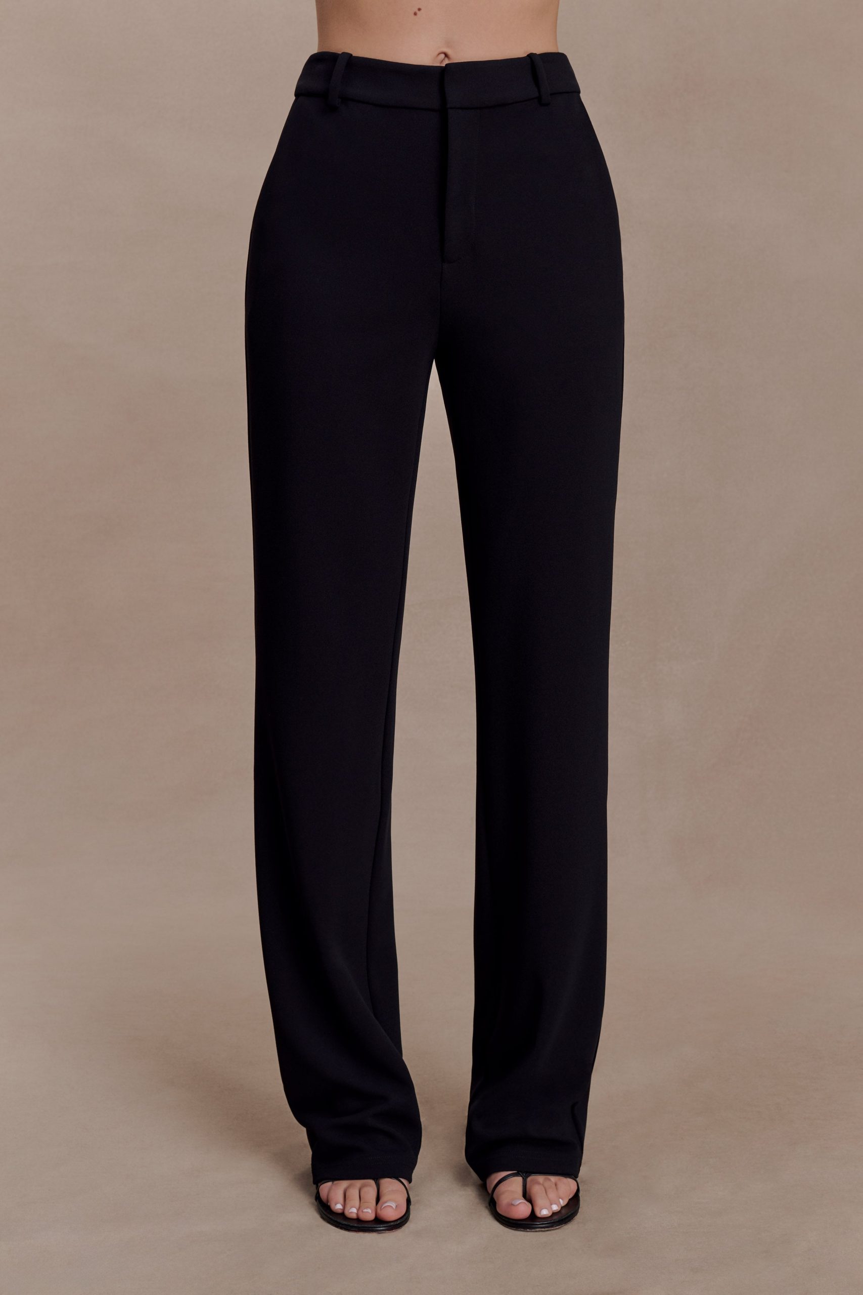 Maude Crepe Straight Leg Pants - Black - Image 6