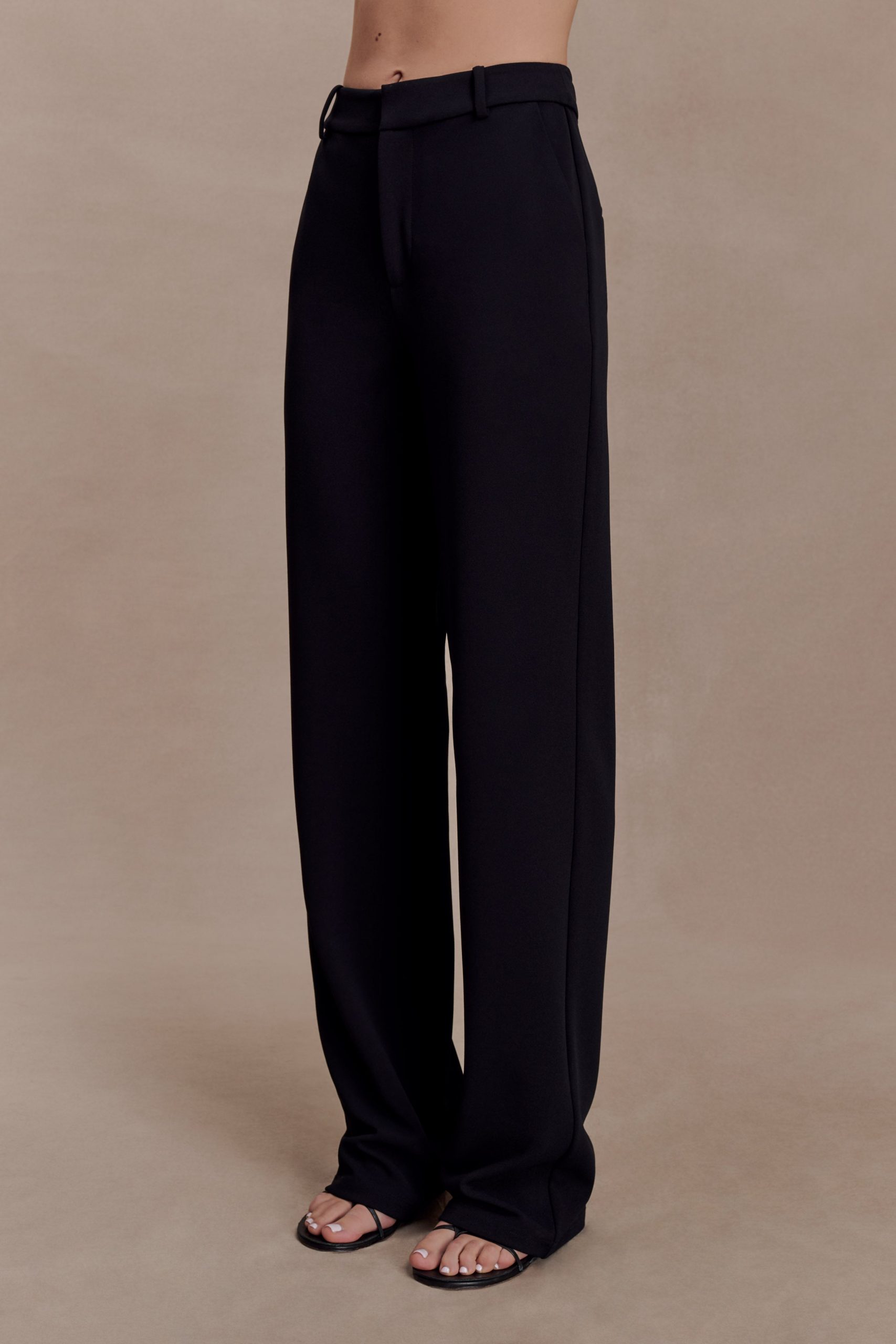 Maude Crepe Straight Leg Pants - Black - Image 4