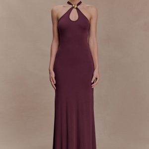Ramona Modal Maxi Dress With Hardware - Mahogany