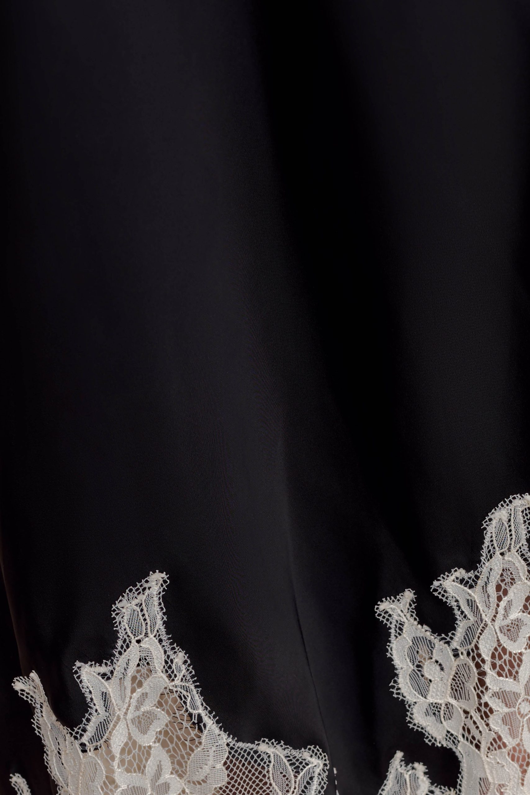 Nina Satin And Lace Maxi Skirt - Black/Ivory - Image 6