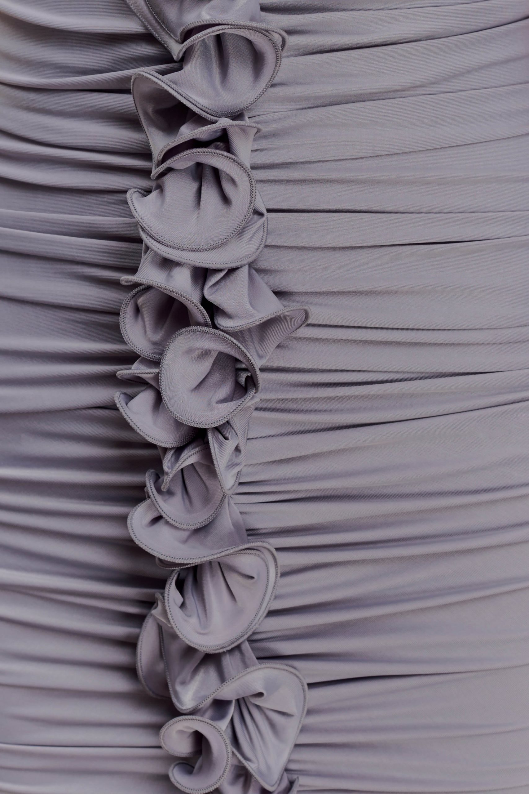 Alessandra Slinky Ruffle Maxi Dress - Grey - Image 6