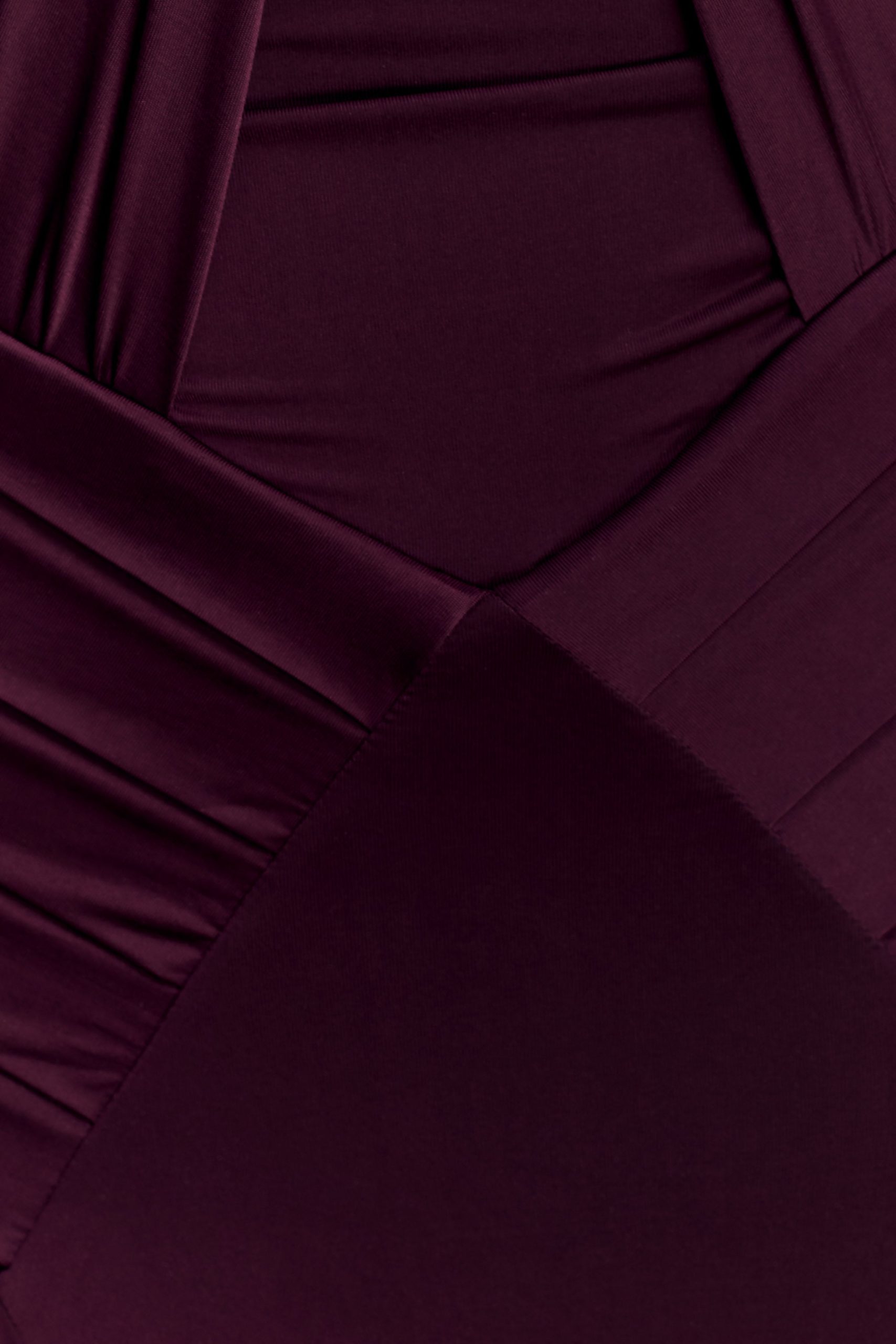 Indira Gathered Slinky Halter Maxi Dress - Mahogany - Image 5