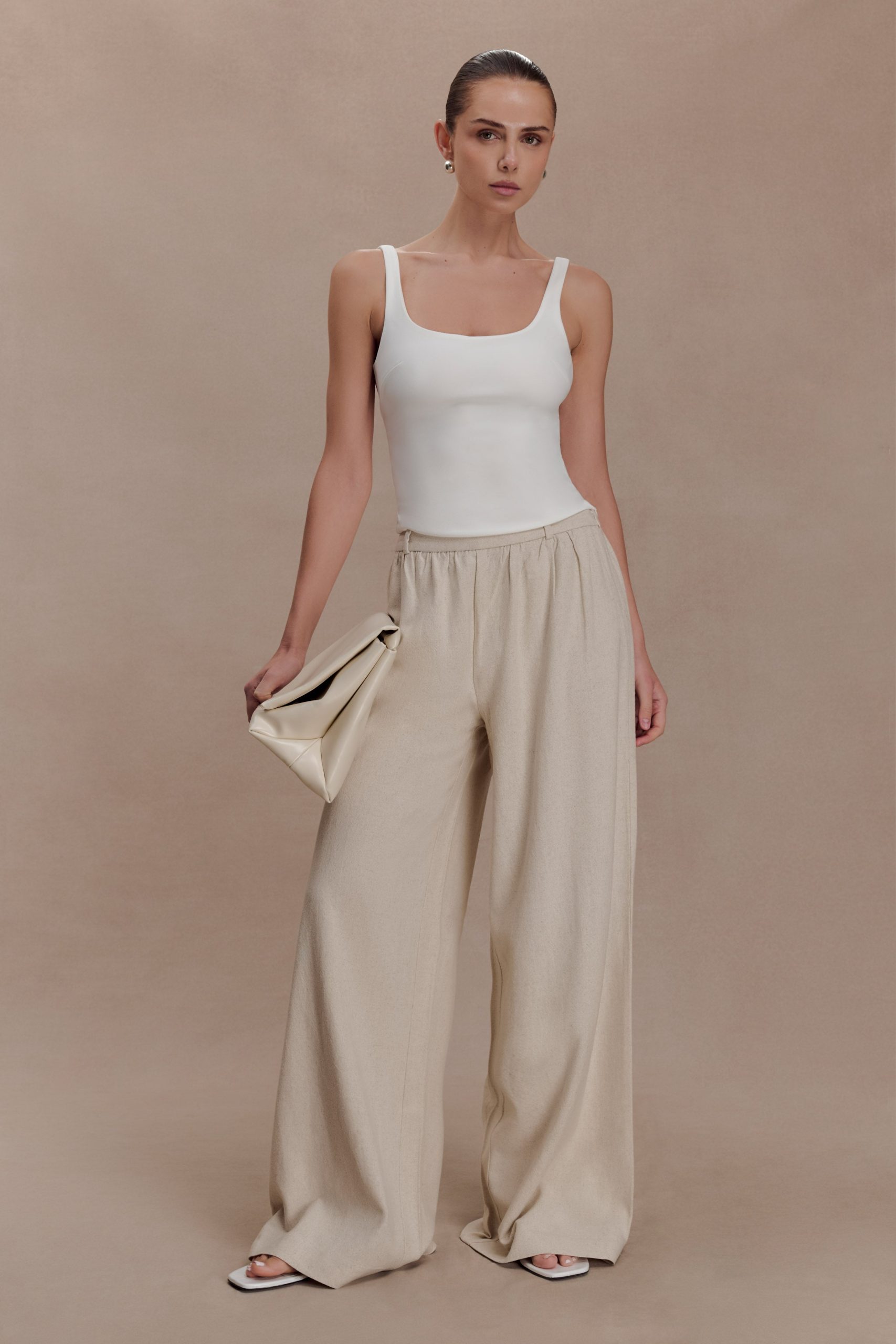 Gabby Straight Leg Linen Pants - Natural - Image 6