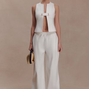 Aldea Cotton Sleeveless Top - White