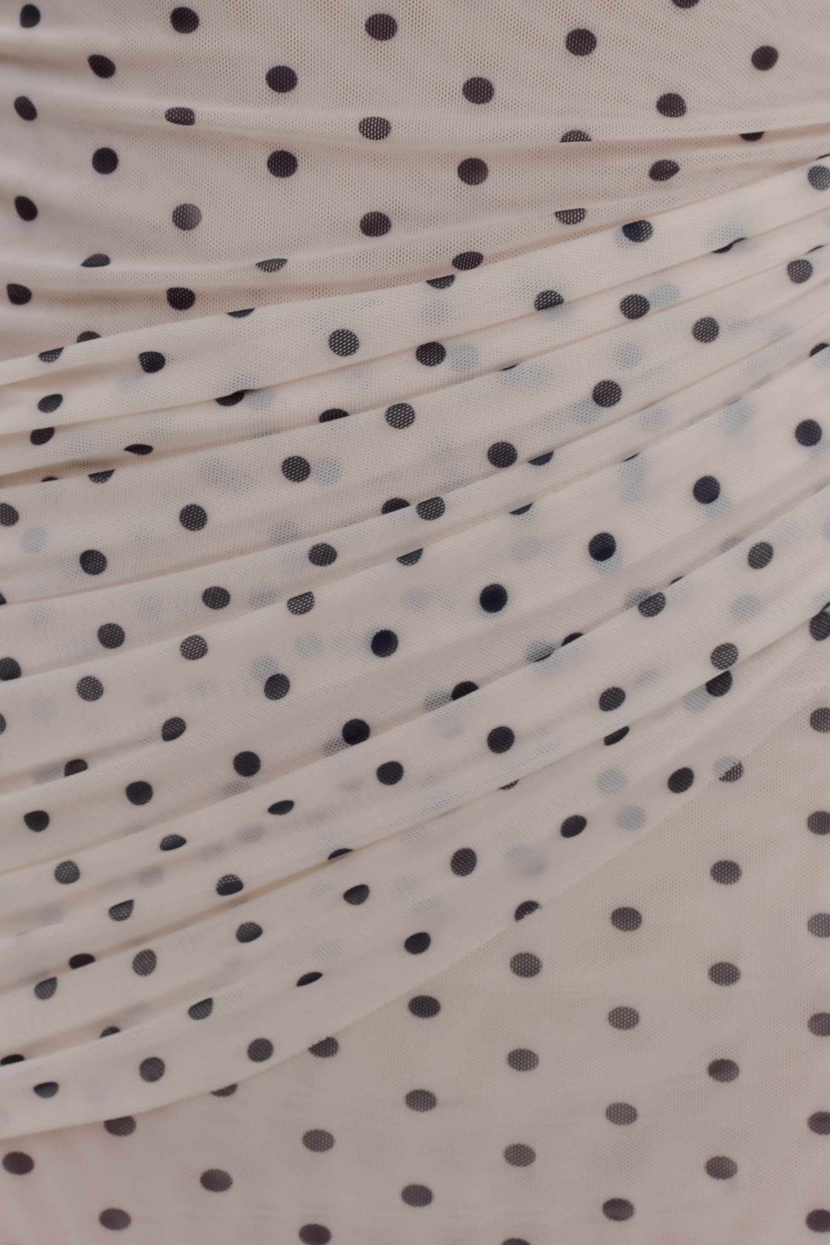 Adrienne One Shoulder Mesh Mini Dress - Polka Dot - Image 7