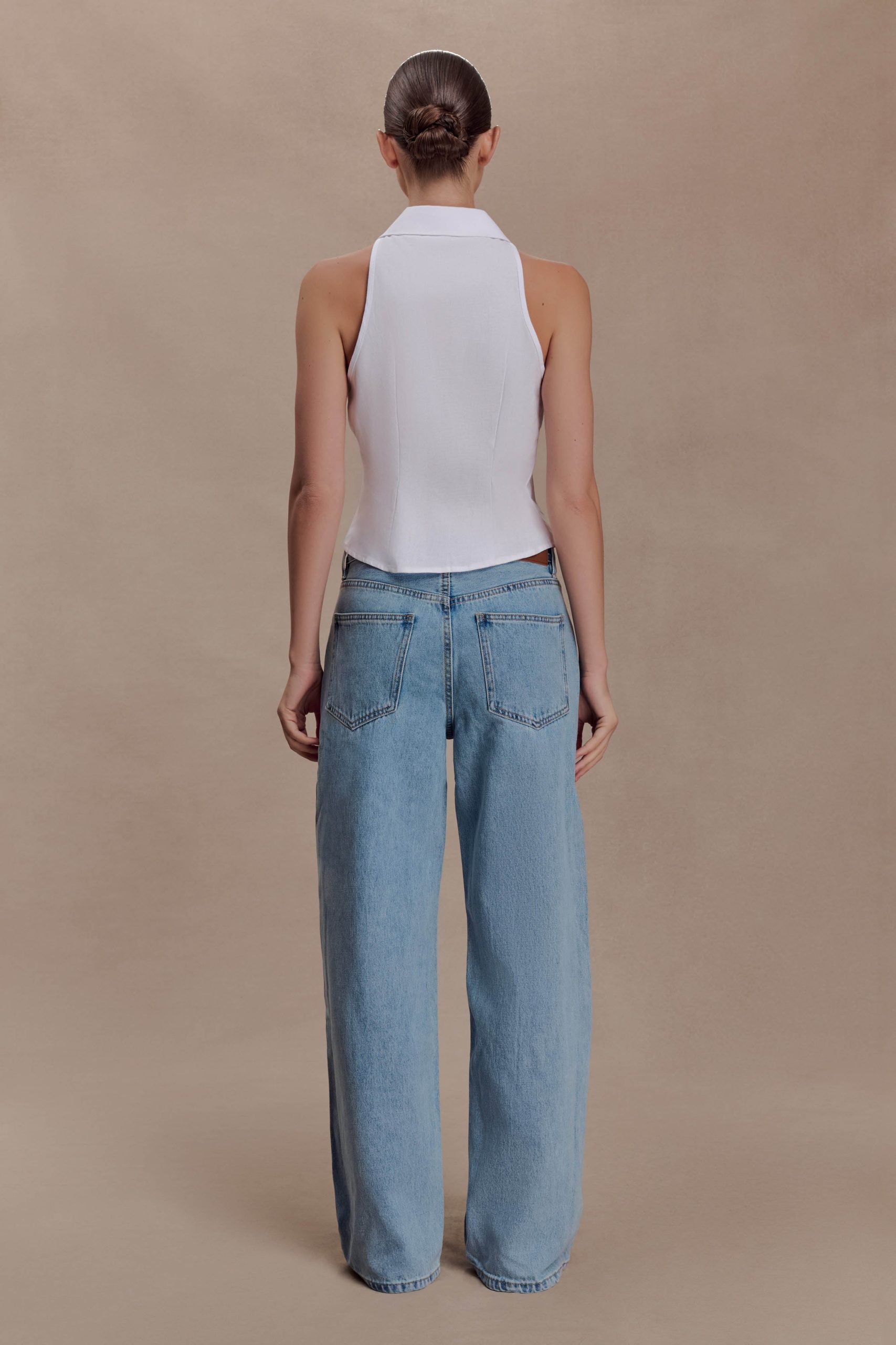 Scout Sleeveless Linen Shirt - White - Image 2