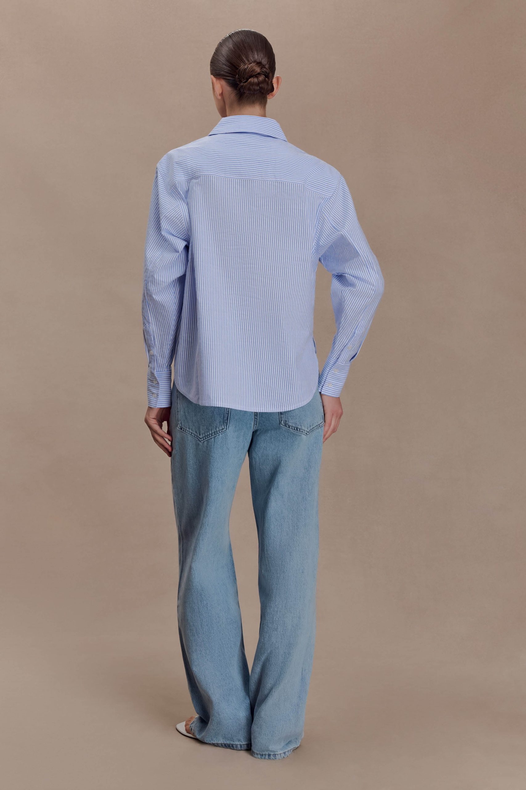 Hansen Oversized Shirt - Blue Pinstripe - Image 2