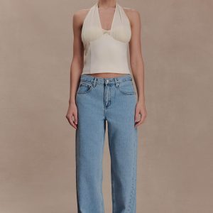 Cressida Crepe Halter Top - Ivory