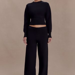 Kerrymae Straight Leg Knit Pants - Black